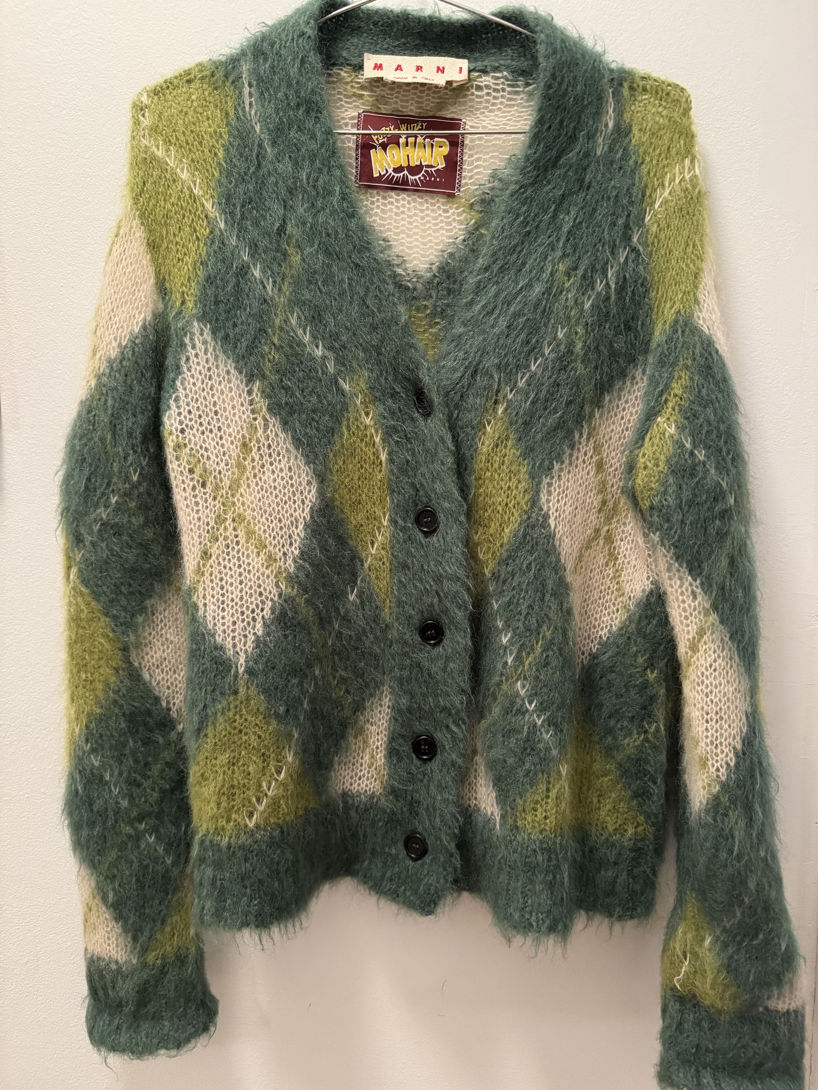 Marni Marni Fuzzy Wuzzy Argyle Mohair-blend Cardigan NWT Size S / US 4 / IT 40 - 2 Thumbnail