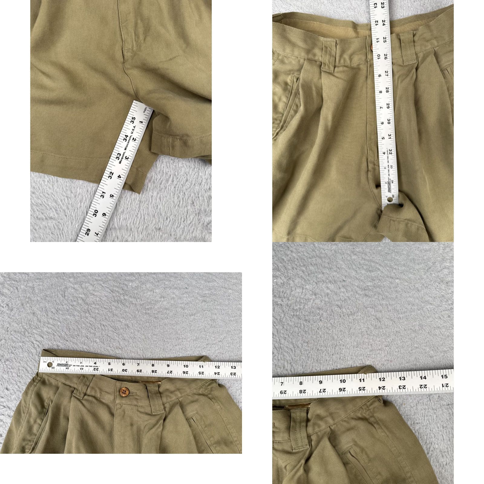 Tommy Bahama VINTAGE Tommy Bahama Shorts Women Bermuda 2 Green Silk Cotton Blend High Rise Casual Travel 24Wx4 Girls Size 26" / US 2 / IT 38 - 8 Thumbnail