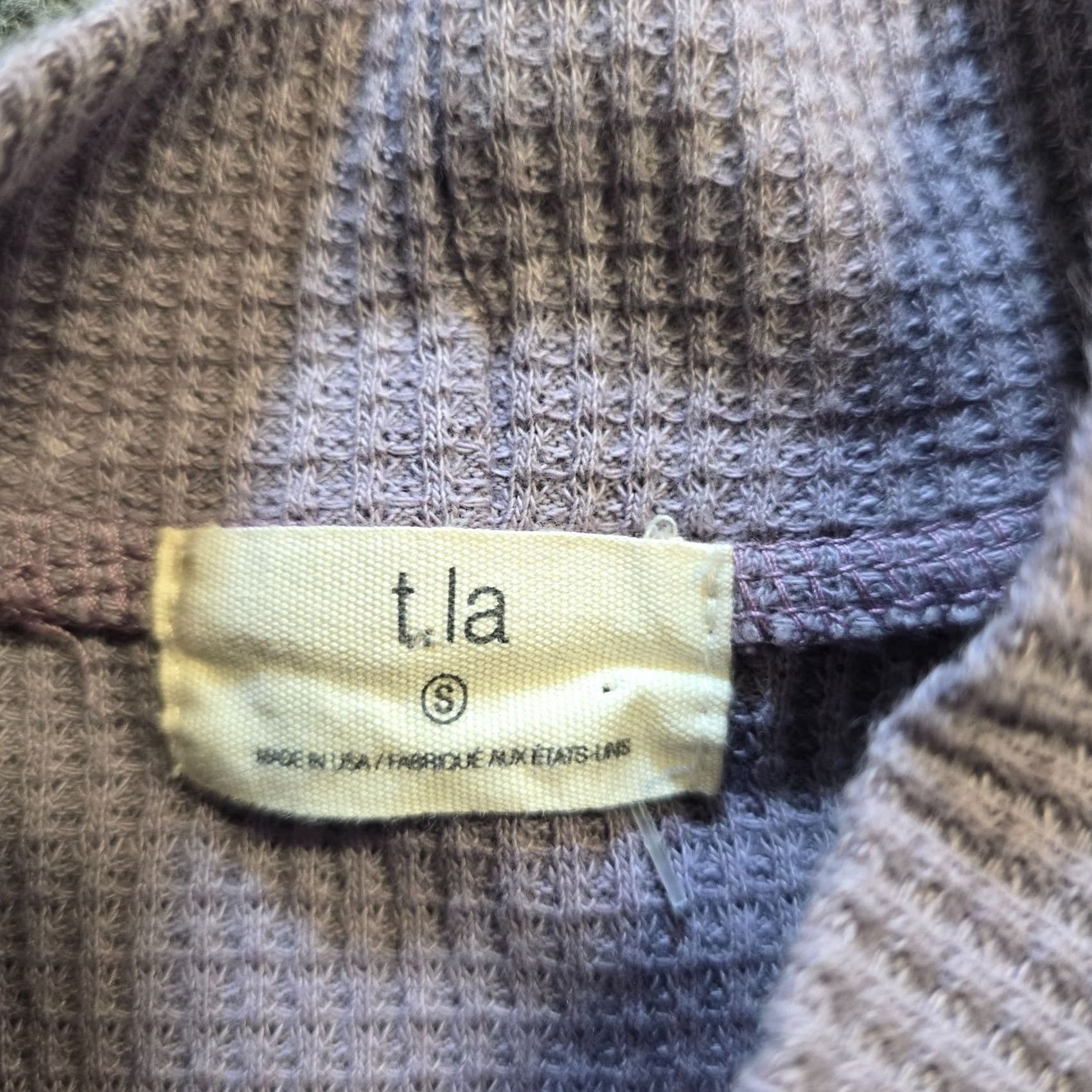 Anthropologie T La Anthropologie Top Women Size Small Purple Thermal Waffle Knit Lounge Casual Shirt Size S / US 4 / IT 40 - 4 Thumbnail