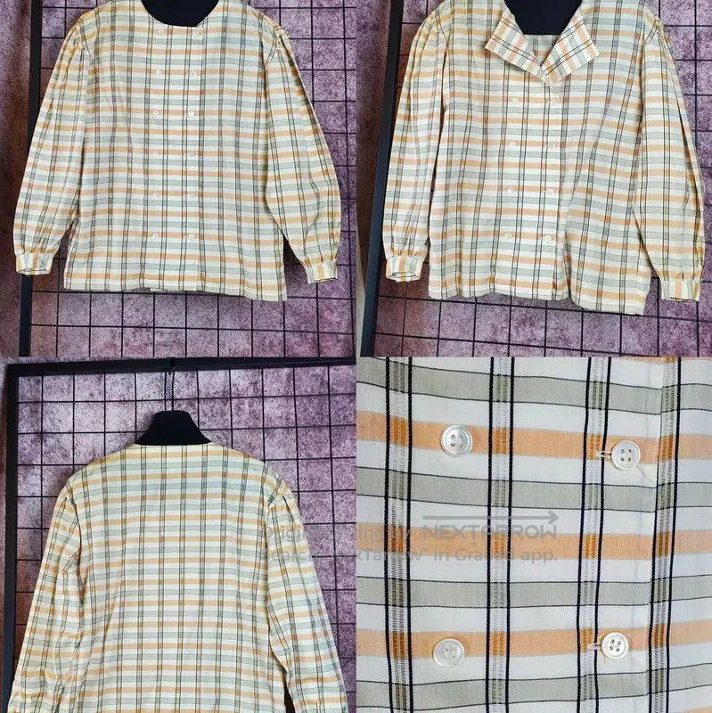 Dior Dior Women's Yellow Checkered Long Sleeve Cropped Shirt . Size S / US 4 / IT 40 - 2 Thumbnail