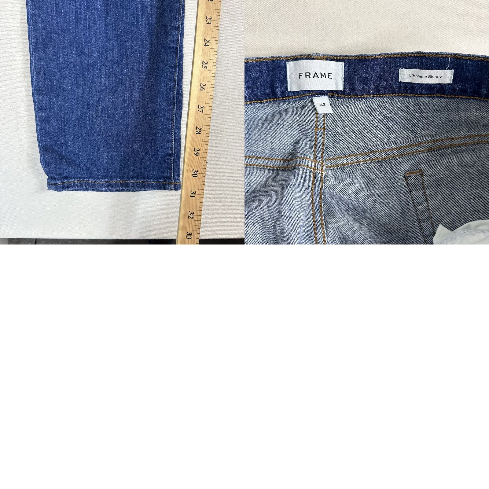Frame FRAME Jeans Men's Skinny L'Homme Stretch Denim 42x31 Timberline Blue Jeans Slim Men 42 Blue Denim Stretch 31in Slim Size US 42 / EU 58 - 8 Thumbnail