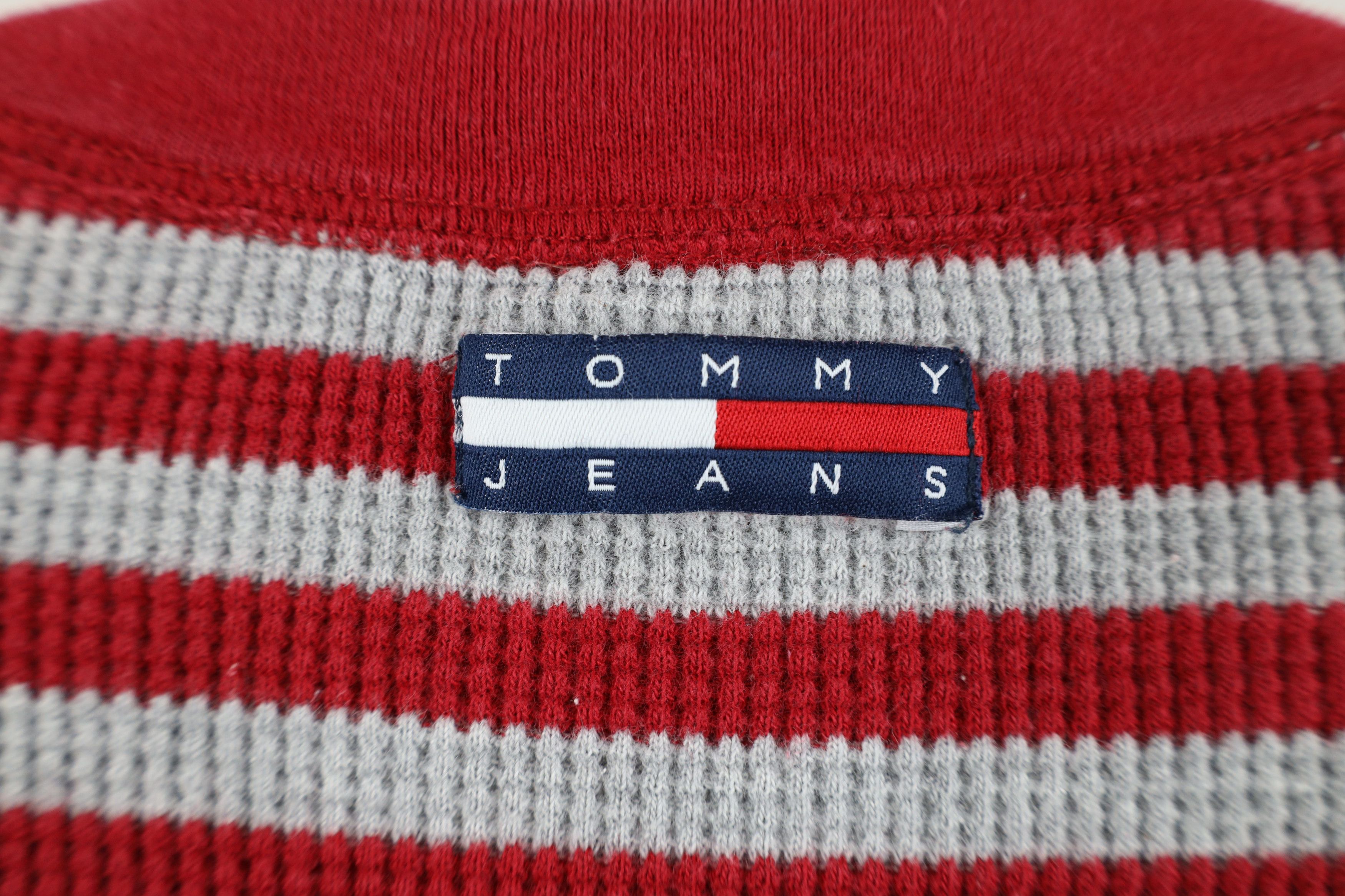 Tommy Hilfiger Vintage 90s Tommy Hilfiger Waffle Knit Henley T-Shirt Size US M / EU 48-50 / 2 - 9 Thumbnail