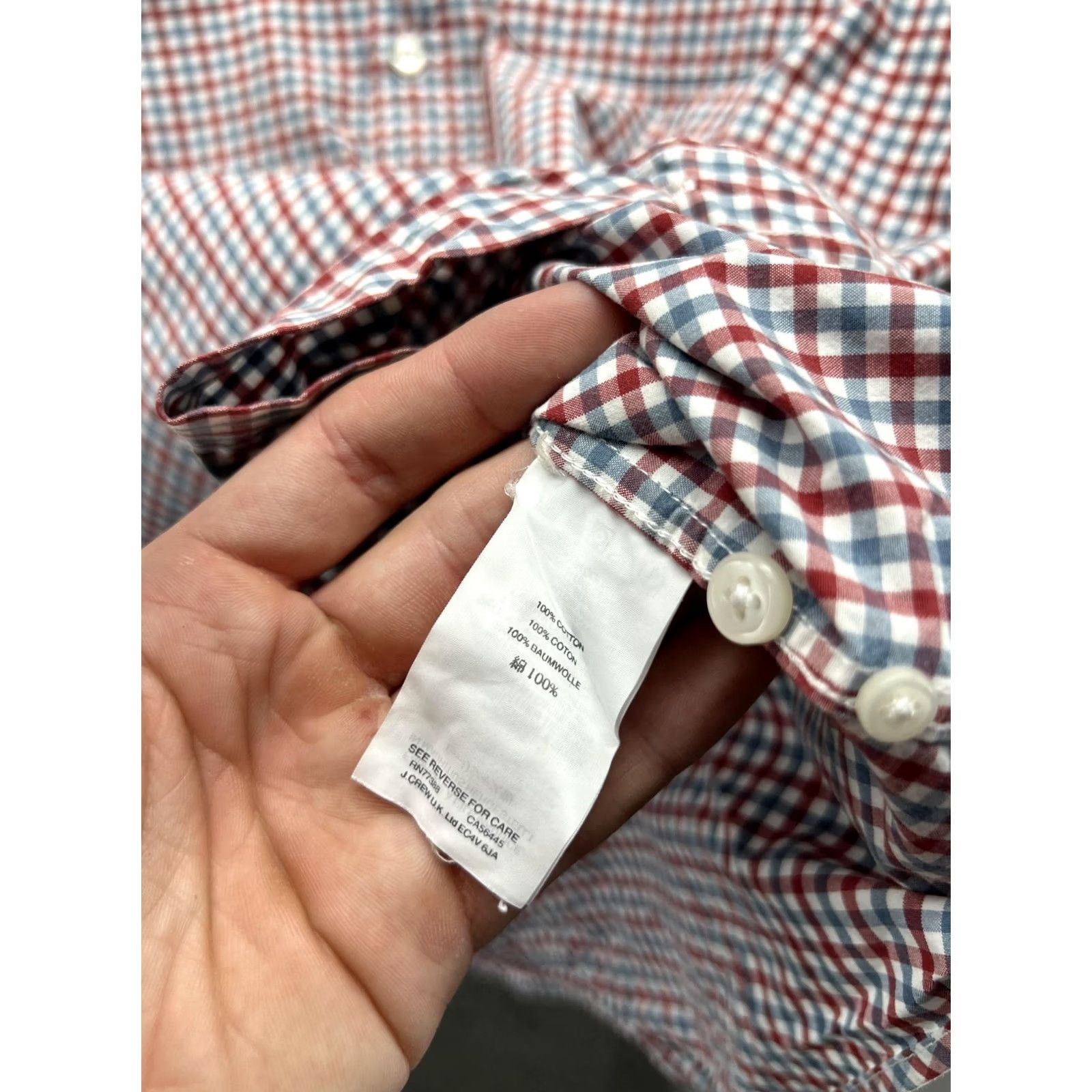 J.Crew J Crew Shirt Men Large Red Blue Check Button Down Classic Short Sleeve Cotton Size US L / EU 52-54 / 3 - 2 Thumbnail