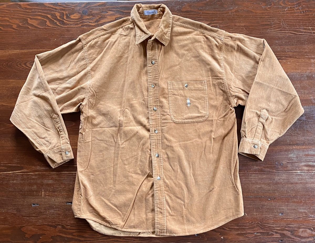 Vintage Vintage 80’s Smash Tan Camel Corduroy Button Up Shirt Size US XL / EU 56 / 4 - 2 Thumbnail