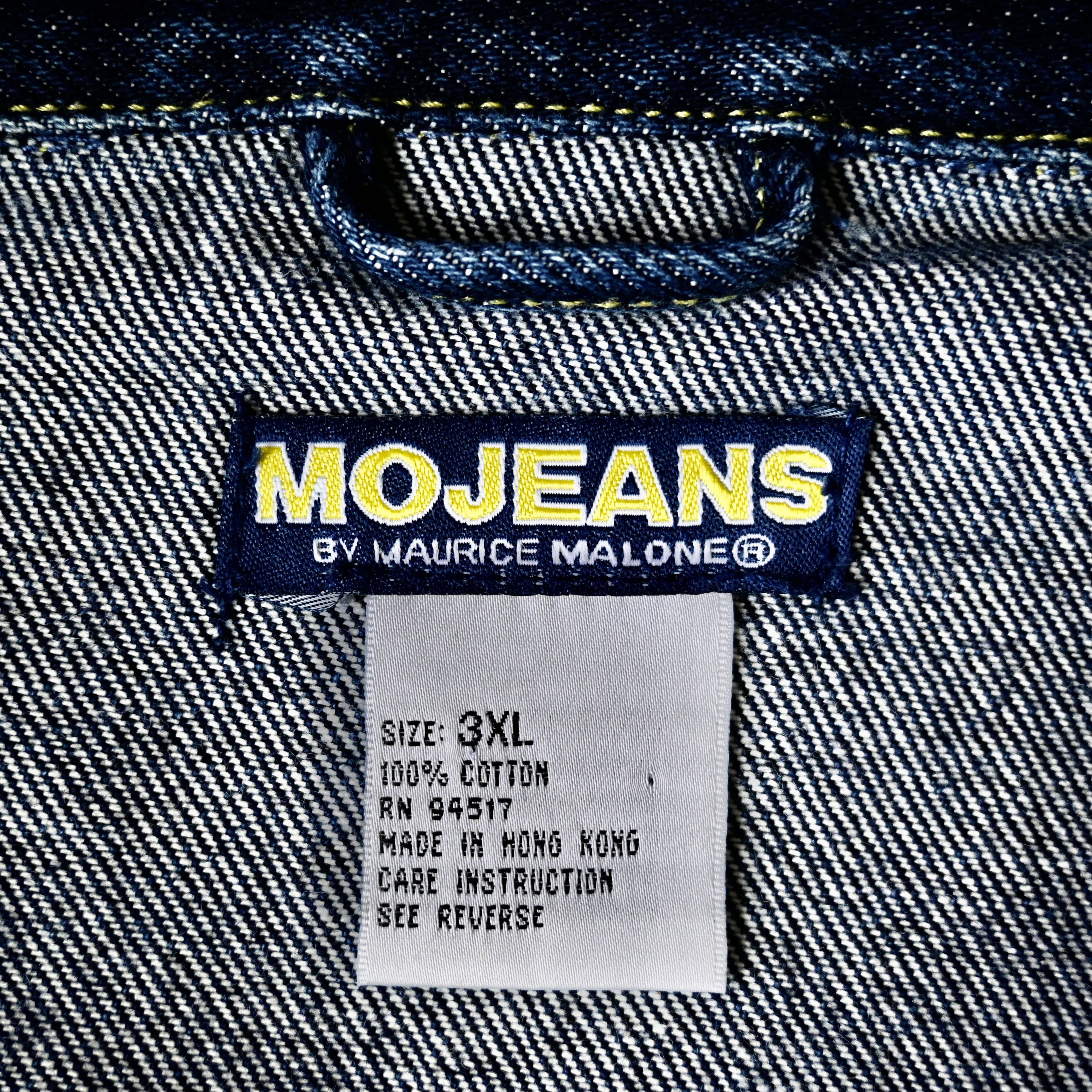 Vintage VTG MO JEANS by Maurice Malone reflective logo denim trucker Size US XXL / EU 58 / 5 - 16 Thumbnail