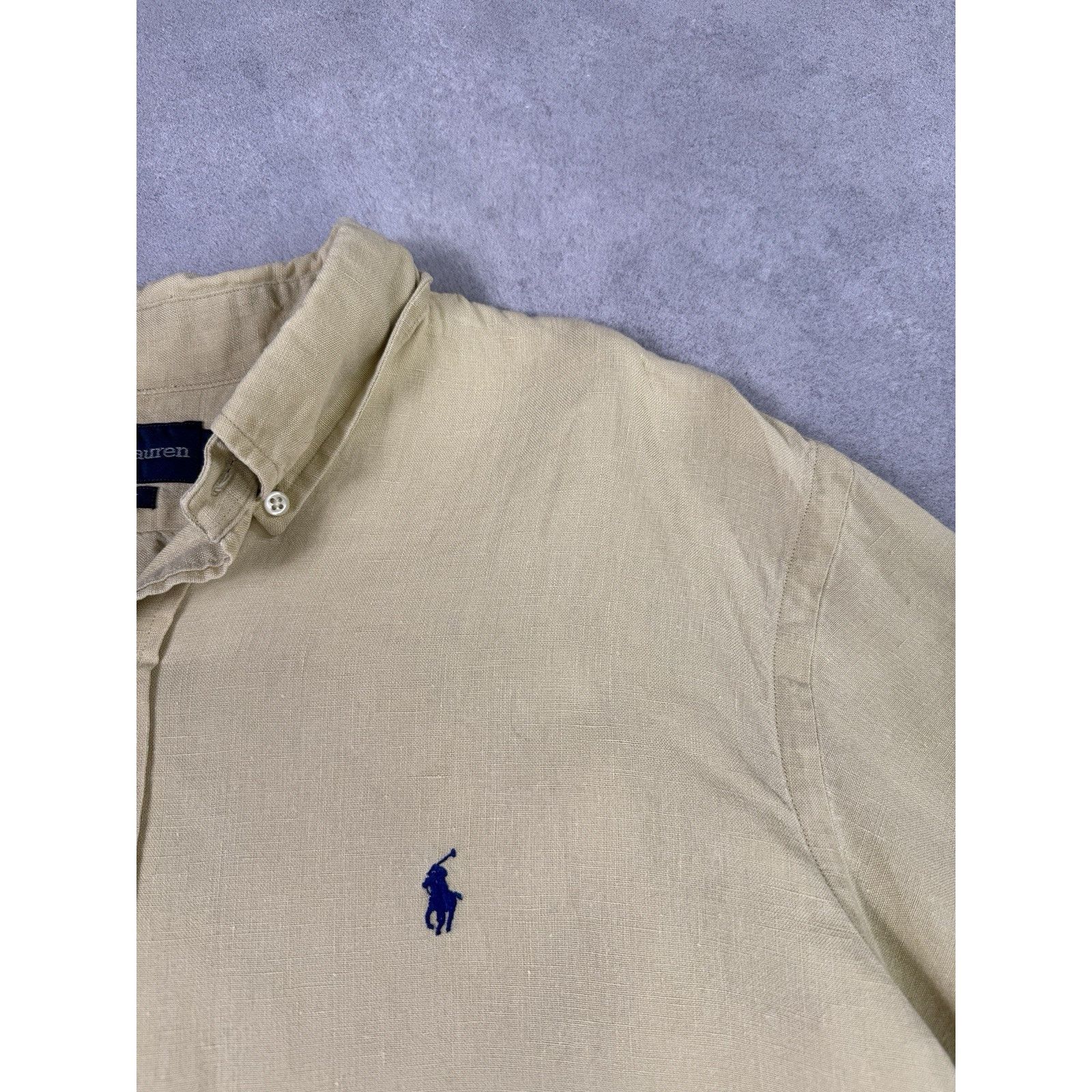 Ralph Lauren Vintage Polo Ralph Lauren Short Sleeve Liven Shirt Beige Size US XL / EU 56 / 4 - 4 Thumbnail