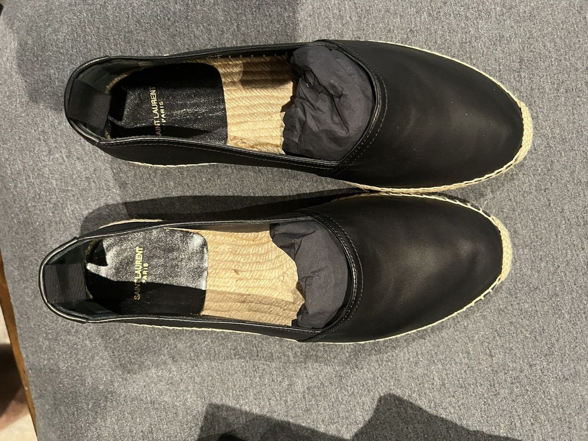 Saint Laurent Paris Black leather espadrilles Size US 10.5 / EU 43-44 - 1 Thumbnail