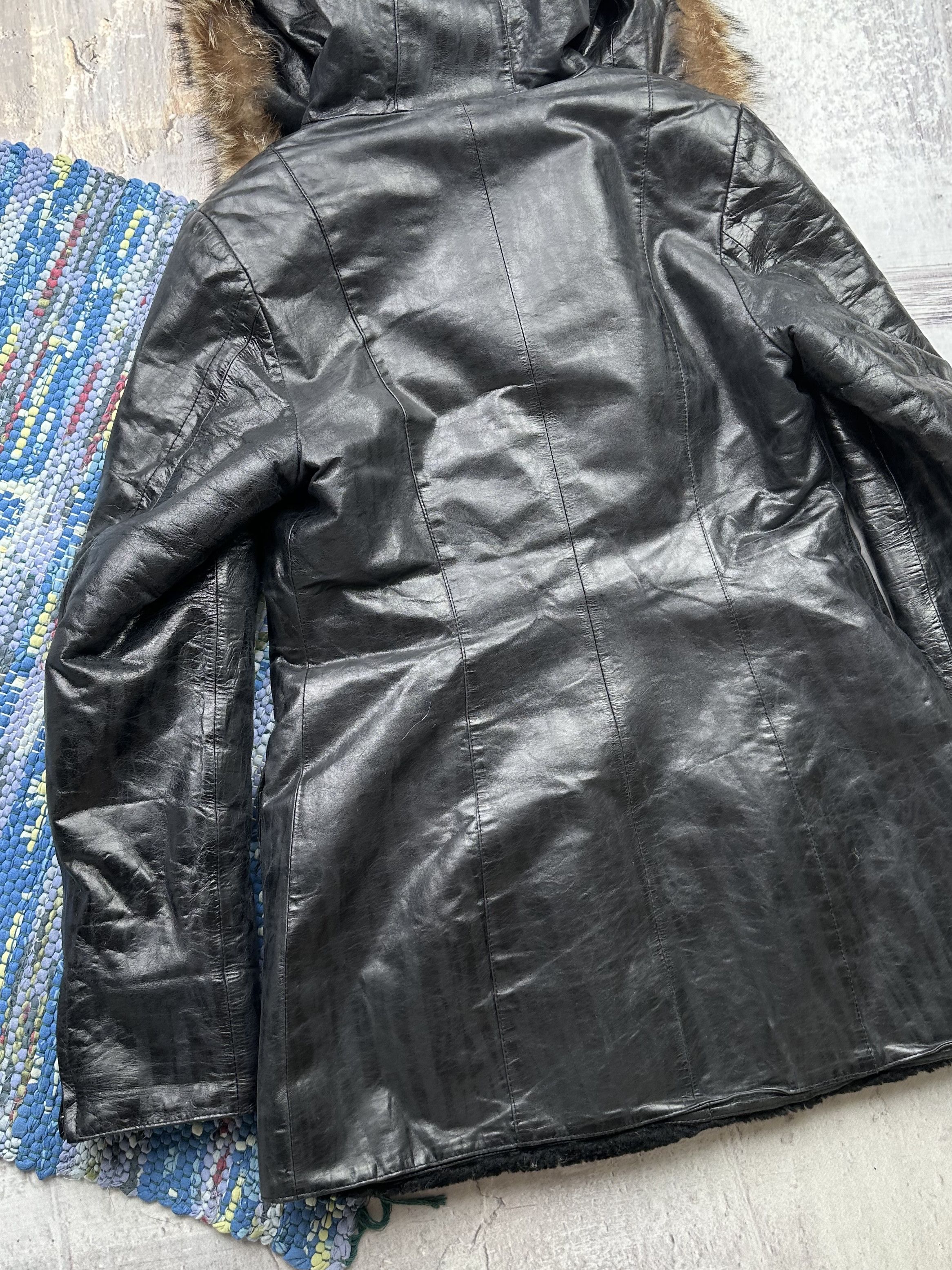 Vintage Vintage Leather Coat With Real Fur Details A96(481)D15 Size S / US 4 / IT 40 - 9 Thumbnail