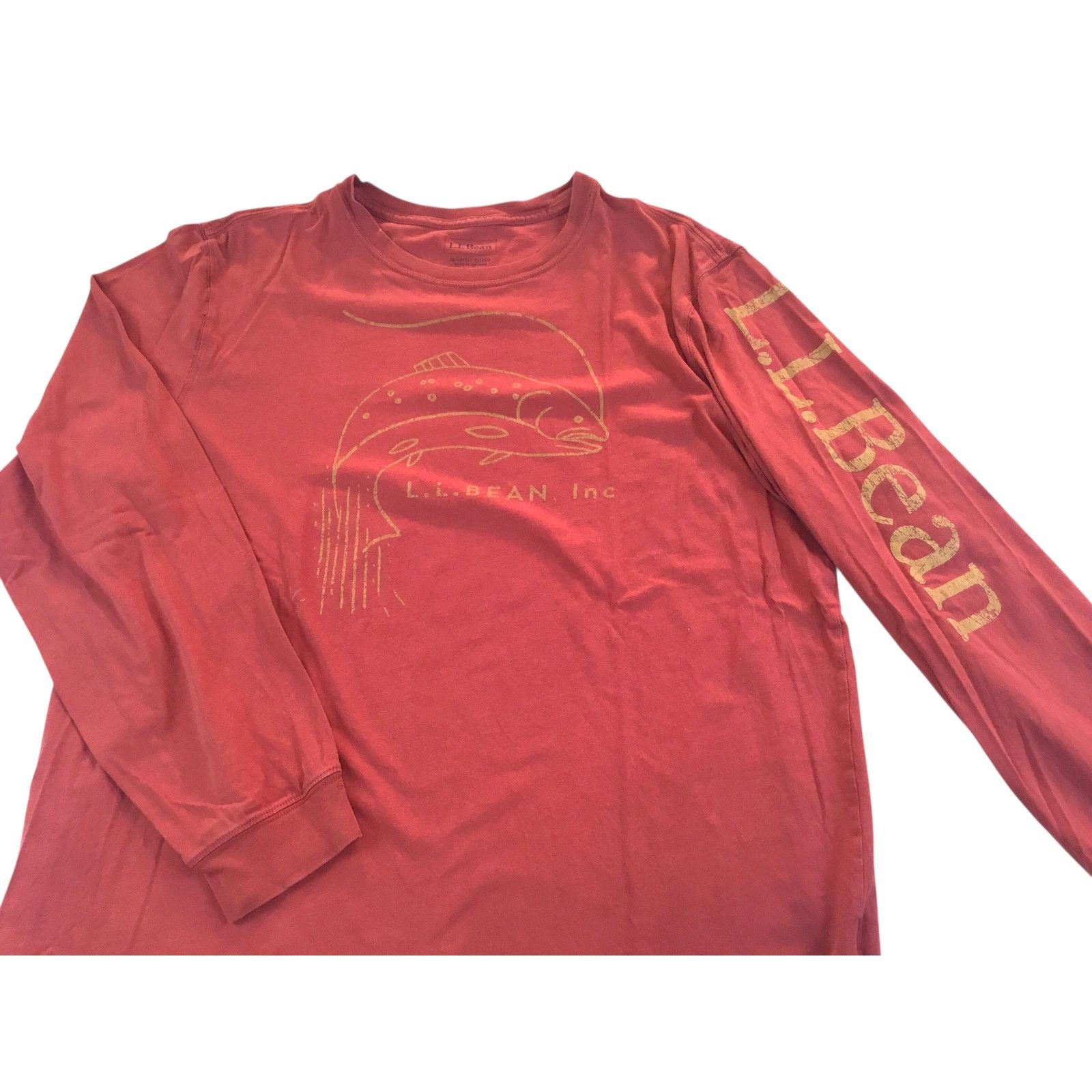 L.L. Bean L. L. Bean Long Sleeve T-Shirt Rust Fish Size Large Size US L / EU 52-54 / 3 - 1 Thumbnail