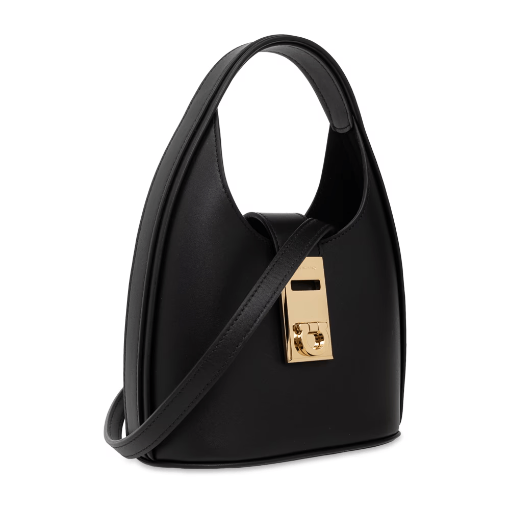 Salvatore Ferragamo o1s1rm0924 Size: OS / Leather Mini Hobo Bag in Black Size ONE SIZE - 4 Thumbnail