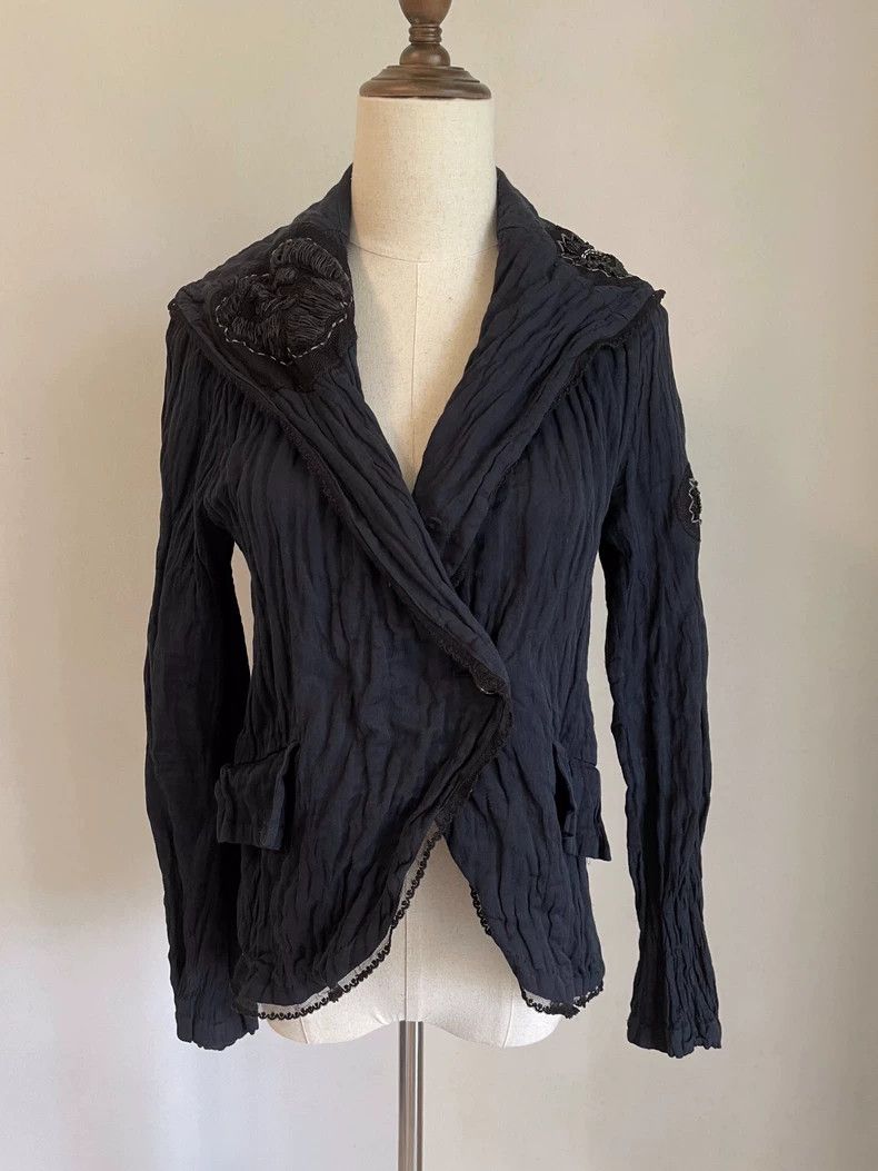 Issey Miyake Issey Miyake size:3 Washed black embroidered coat Size M / US 6-8 / IT 42-44 - 3 Thumbnail