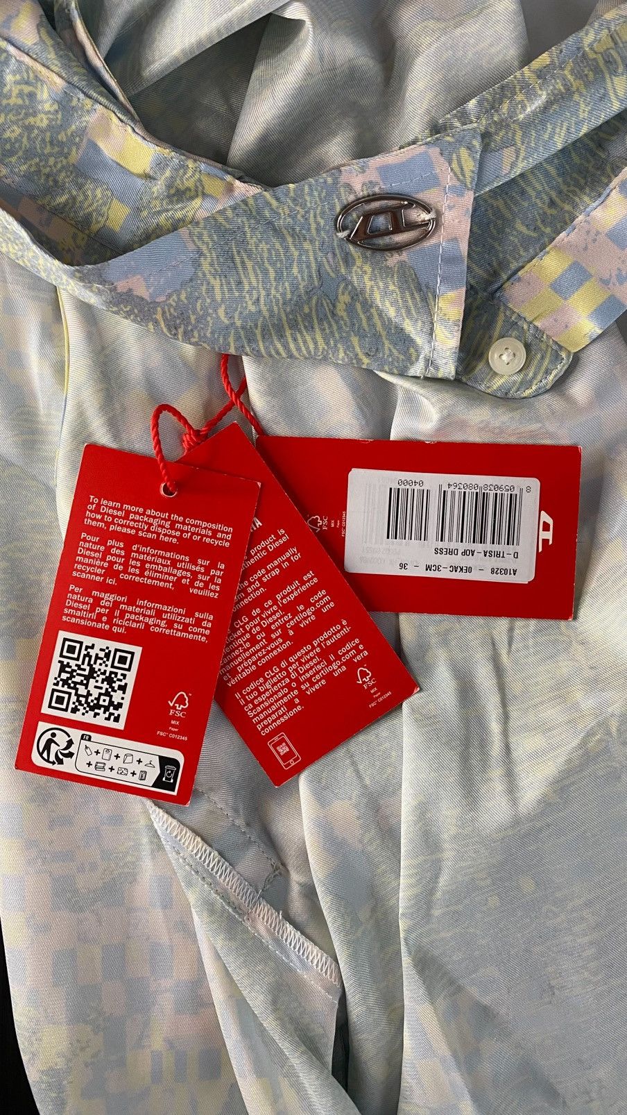 Diesel Diesel D Trisa Aop Dress Size XS / US 0-2 / IT 36-38 - 9 Thumbnail