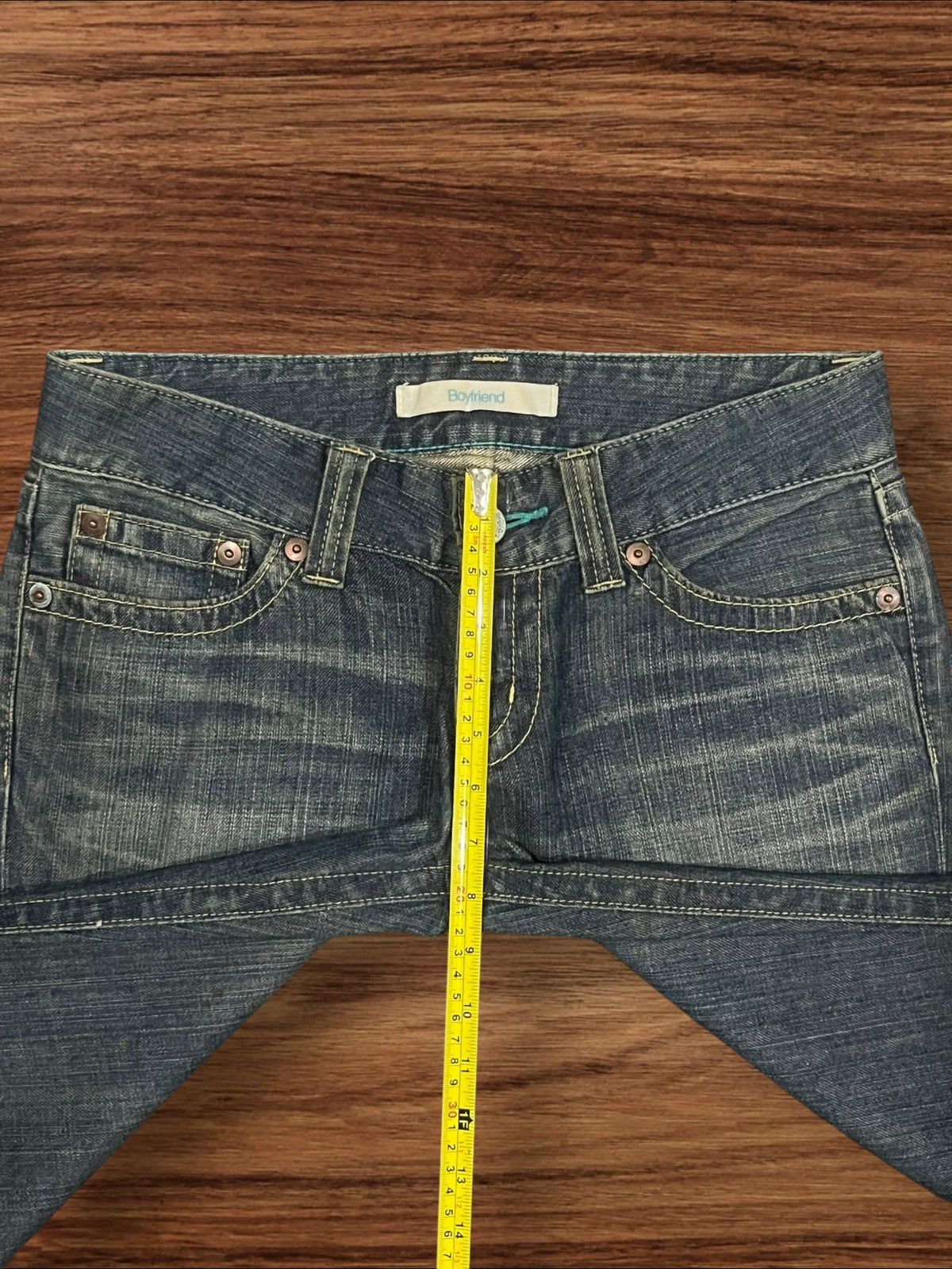Japanese Brand × Uniqlo Vintage Japanese Brand Uniqlo Blue Faded Frayed Flare Jeans Size 31" - 11 Thumbnail