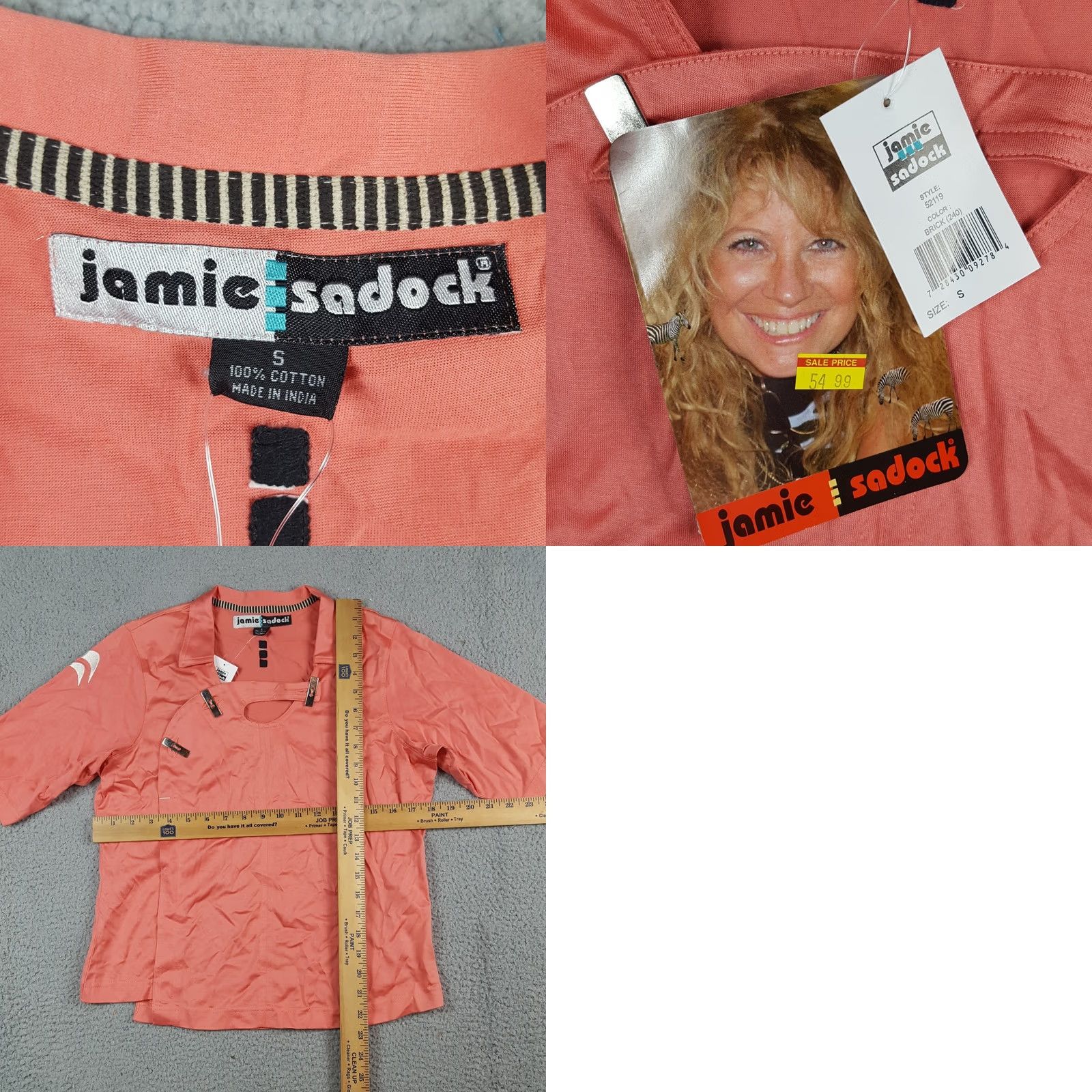 Vintage VINTAGE Jamie Sadock Polo Shirt Womens S Pink Short Sleeve Golf Knit 100% Cotton Y2K 90s Preppy Retro Sport Polo Size S / US 4 / IT 40 - 8 Thumbnail