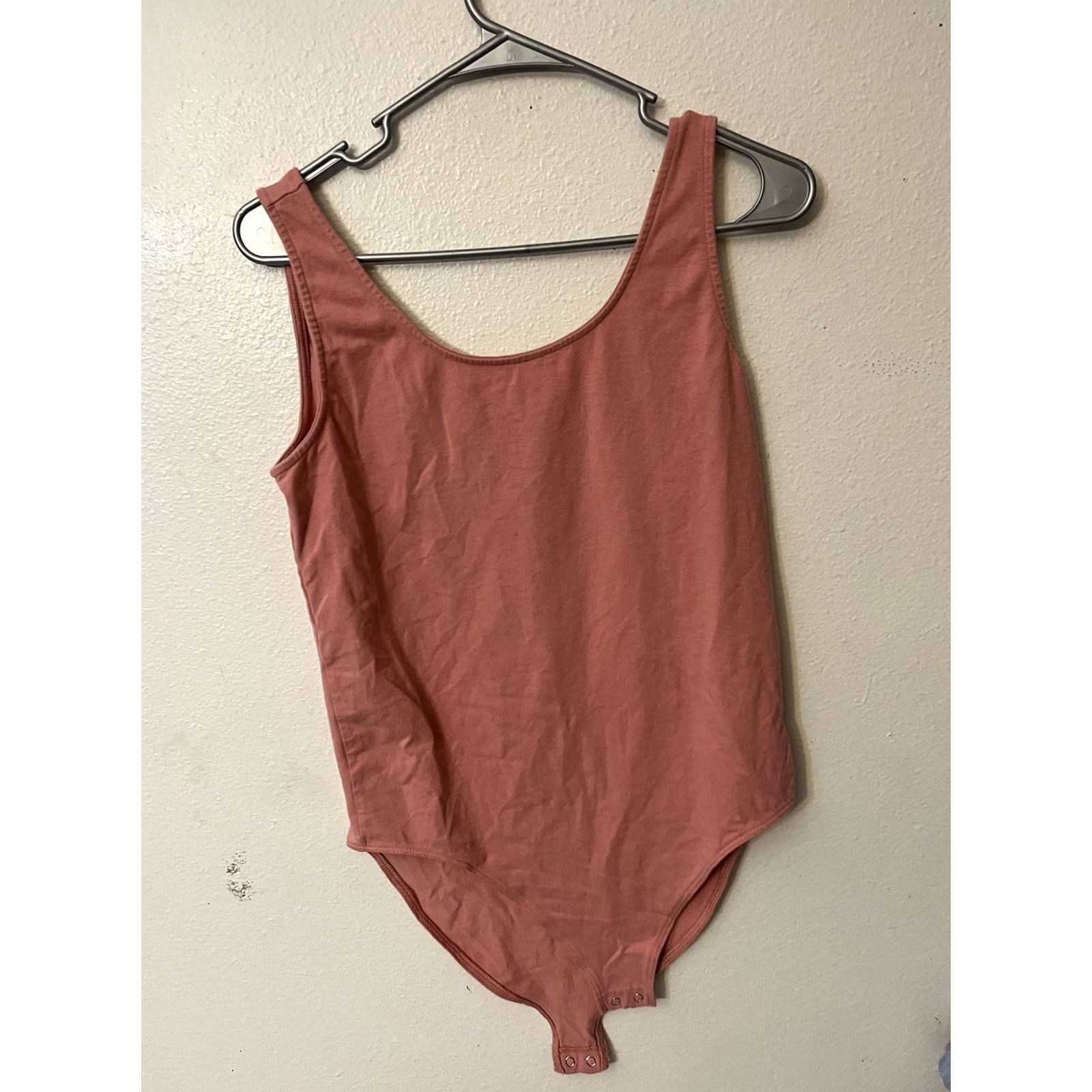 Gap Gap Pink Tank Top Bodysuit Women L Snap Button Scoop Neck Sleeveless Cotton Blend Knit Casual Basic Regular Size L / US 10 / IT 46 - 2 Thumbnail