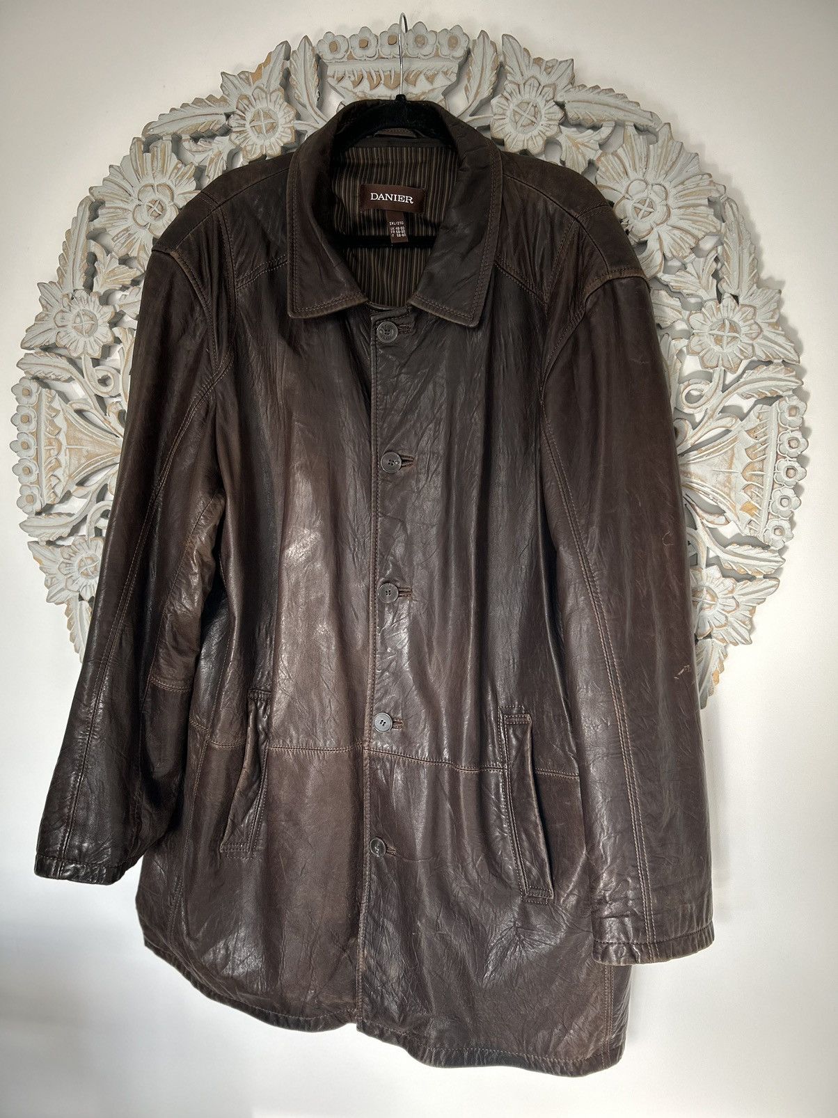 Danier Danier Brown Leather Coat XXL Size US XXL / EU 58 / 5 - 1 Thumbnail