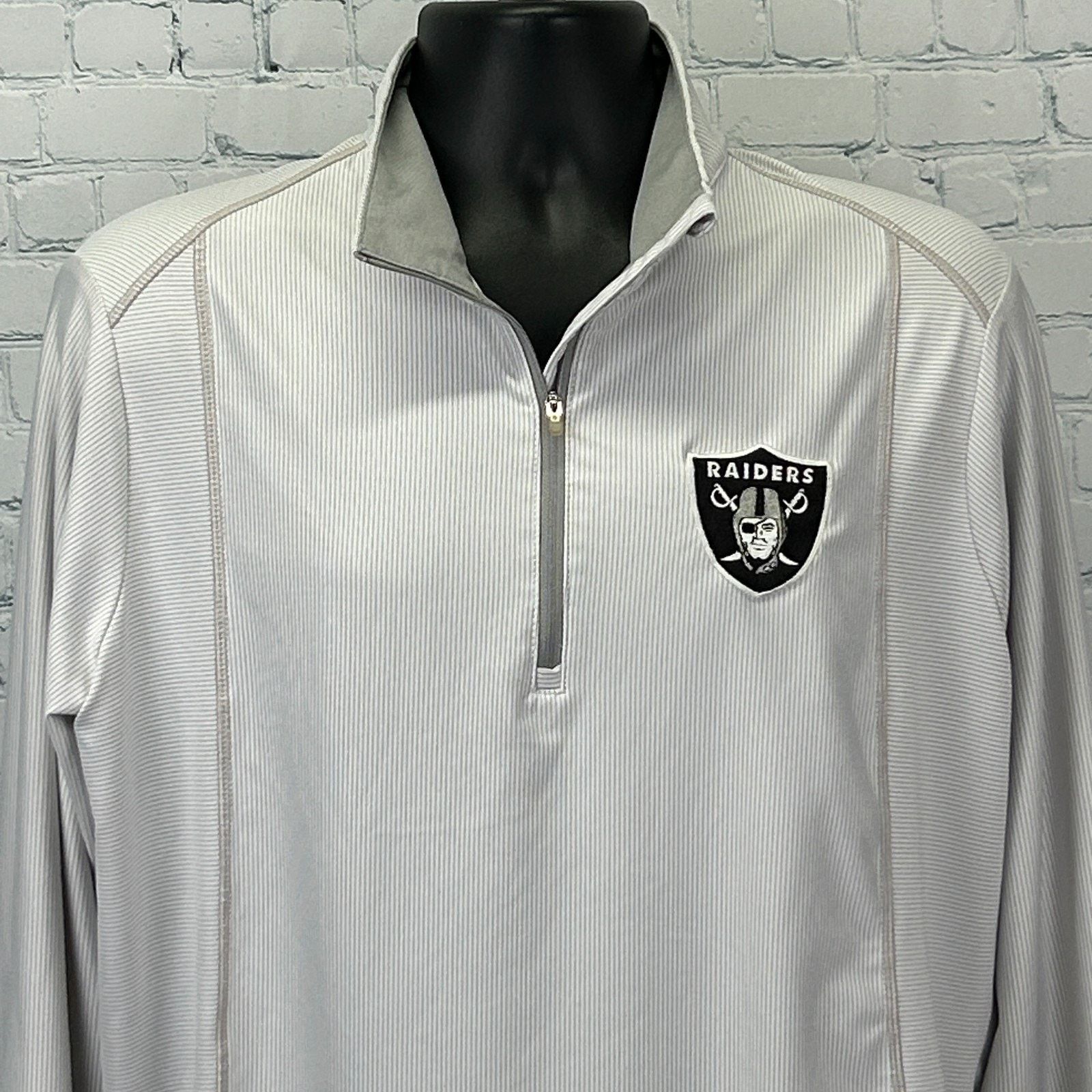 Antigua Las Vegas Raiders 1/4 Zip Shirt White NFL Antigua Tempo L Size US L / EU 52-54 / 3 - 1 Thumbnail