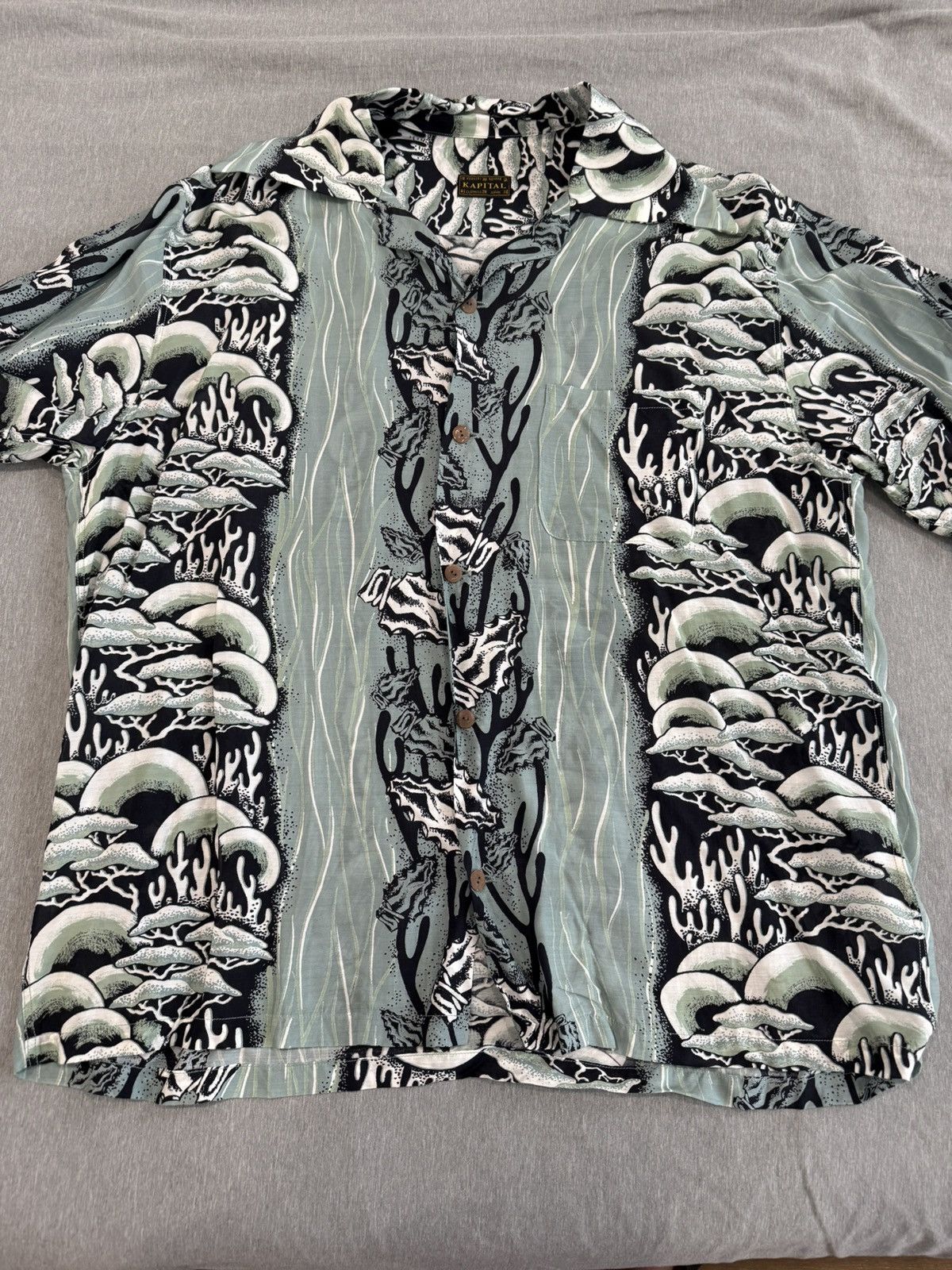 Kapital Kapital Camp Collar Printed Cupro and Silk-Blend Shirt Size US L / EU 52-54 / 3 - 2 Thumbnail