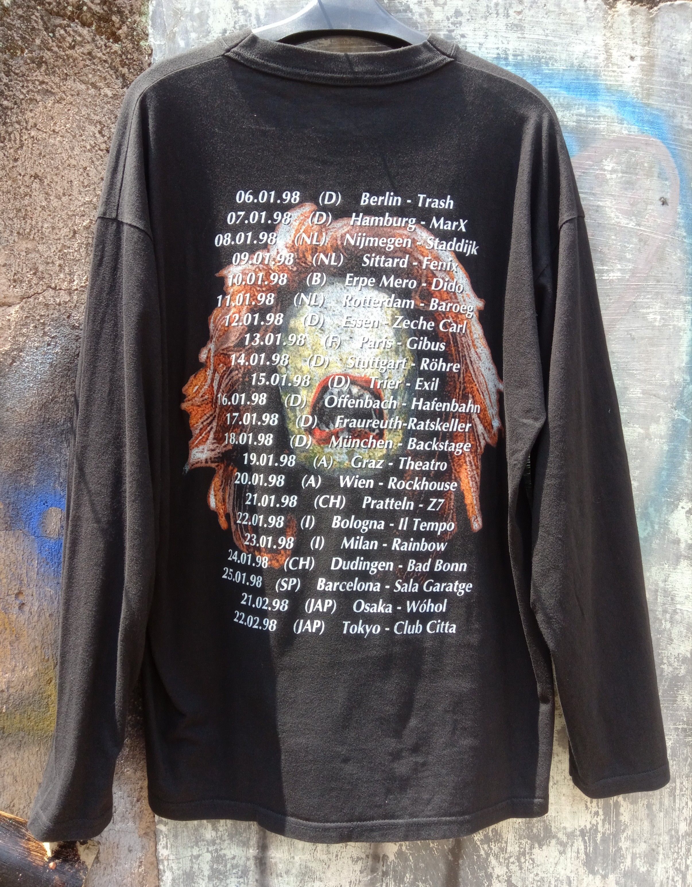 Band Tees × Vintage Vintage 90s INFLAMES whoracle tour 1998 Size US L / EU 52-54 / 3 - 3 Thumbnail