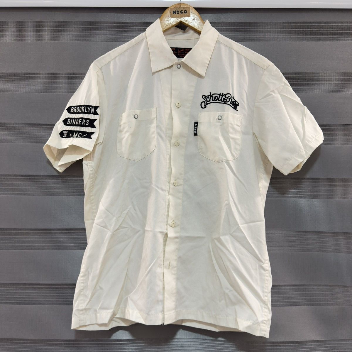 Schott Schott Brooklyn Binders Motorcycle “Ivory” Polo Short Sleeve Size US M / EU 48-50 / 2 - 9 Thumbnail