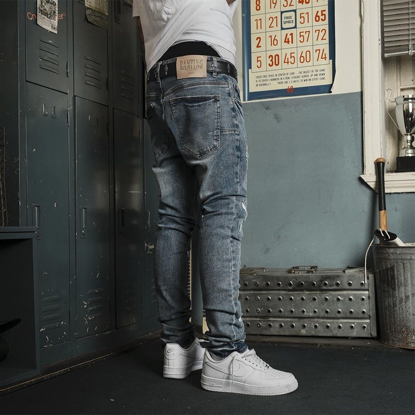 Jean × Vintage Stacked Vintage Jeans – Slim Fit, Embroidered Detail Size US 32 / EU 48 - 3 Thumbnail