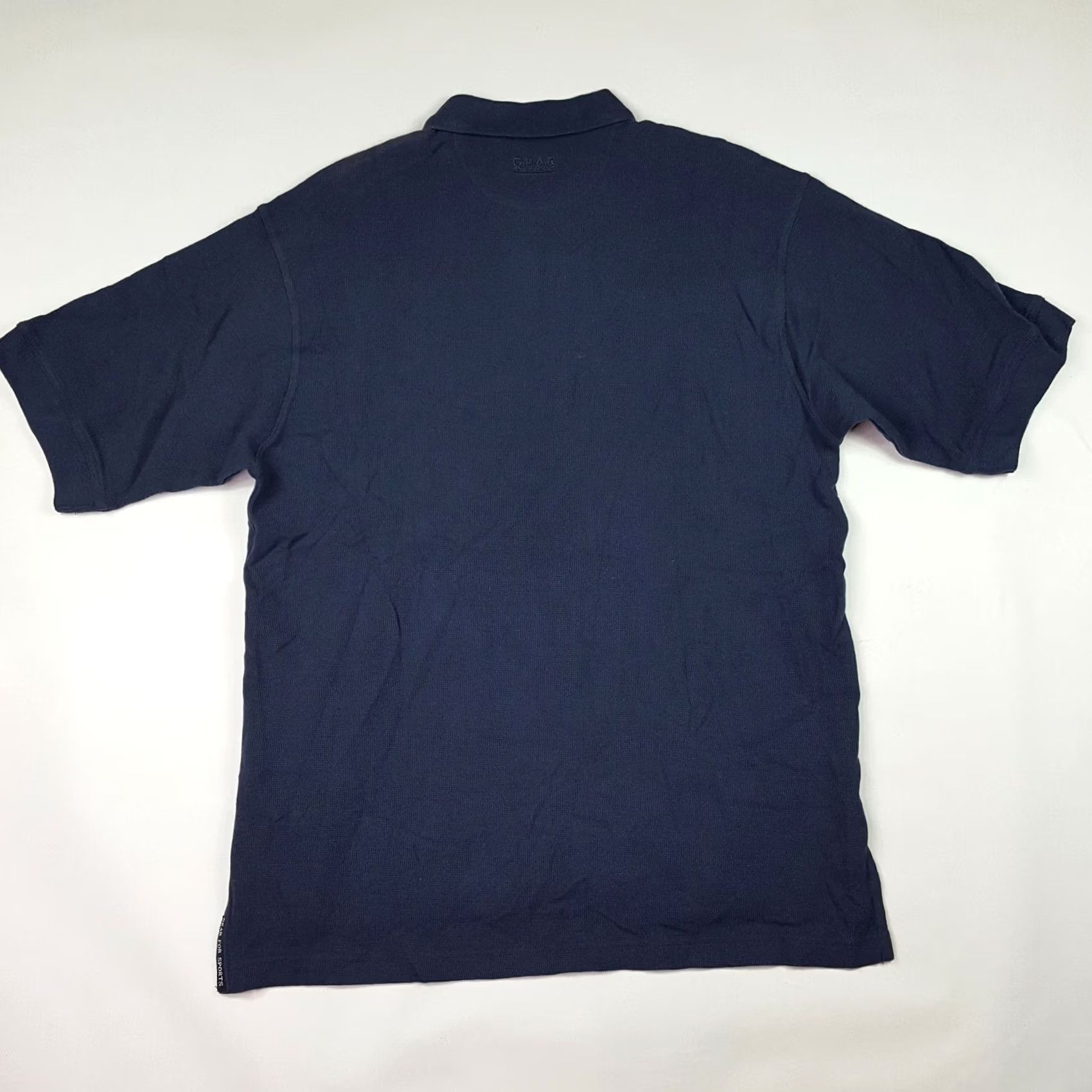 Vintage VINTAGE Michigan University Men's Polo Shirt Size L Navy Blue Waffle Knit 90s Vintage College Sports Knit Polo Shirt Mens Navy Blue Size US L / EU 52-54 / 3 - 6 Thumbnail