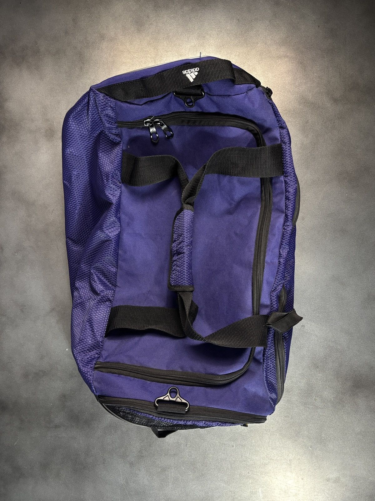 Adidas 2000s Adidas Duffle Bag Vintage Gym Bag Purple Sport Sack Size ONE SIZE - 19 Thumbnail