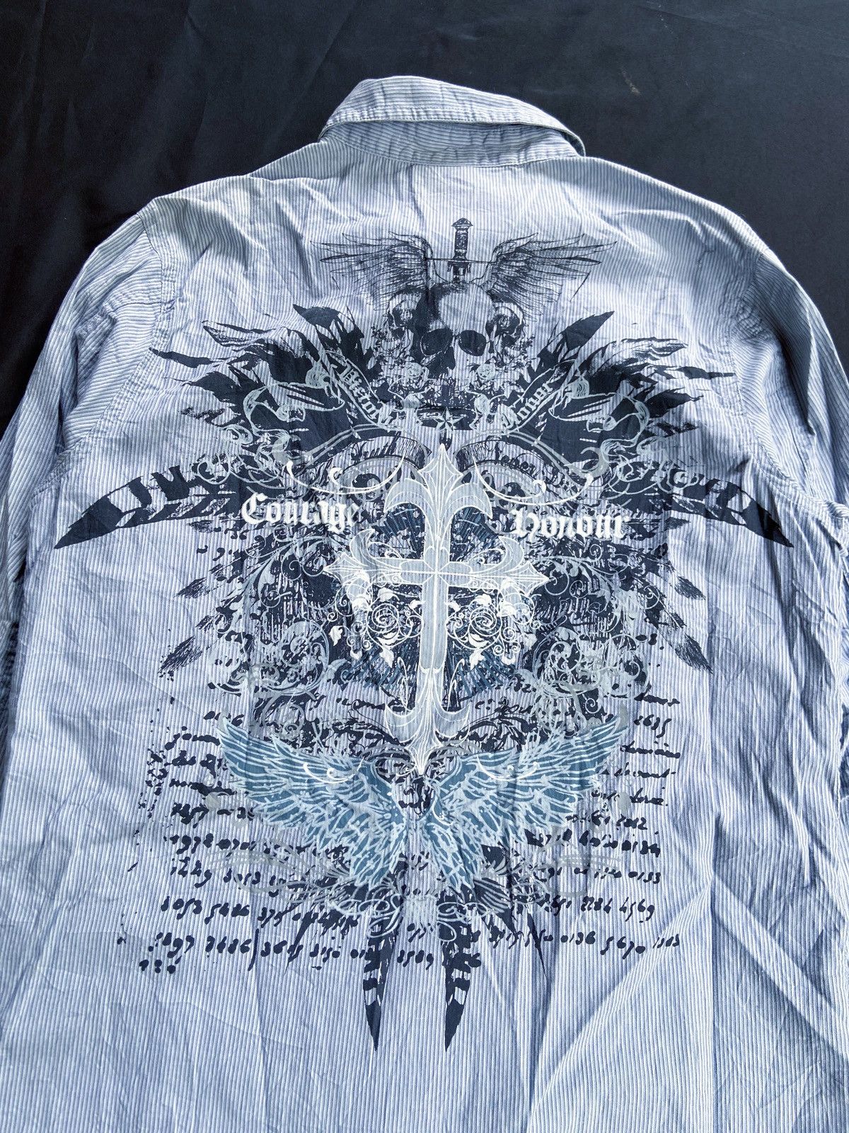 14th Addiction COIRAGE HONOUR SKULL PRINTED BUTTON DOWN SHIRT Size US S / EU 44-46 / 1 - 13 Thumbnail