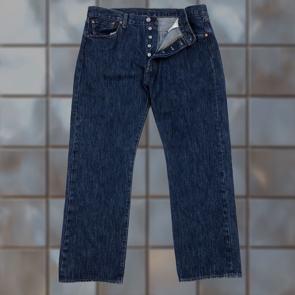 Levi's Levi's 501 Jeans Mens W38 L29 Dark Wash Straight Button Fly 100% Cotton Size US 38 / EU 54 - 1 Thumbnail