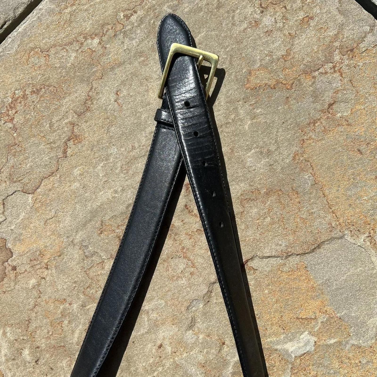 Vintage Vintage 80s Black Leather Belt Size ONE SIZE - 3 Thumbnail