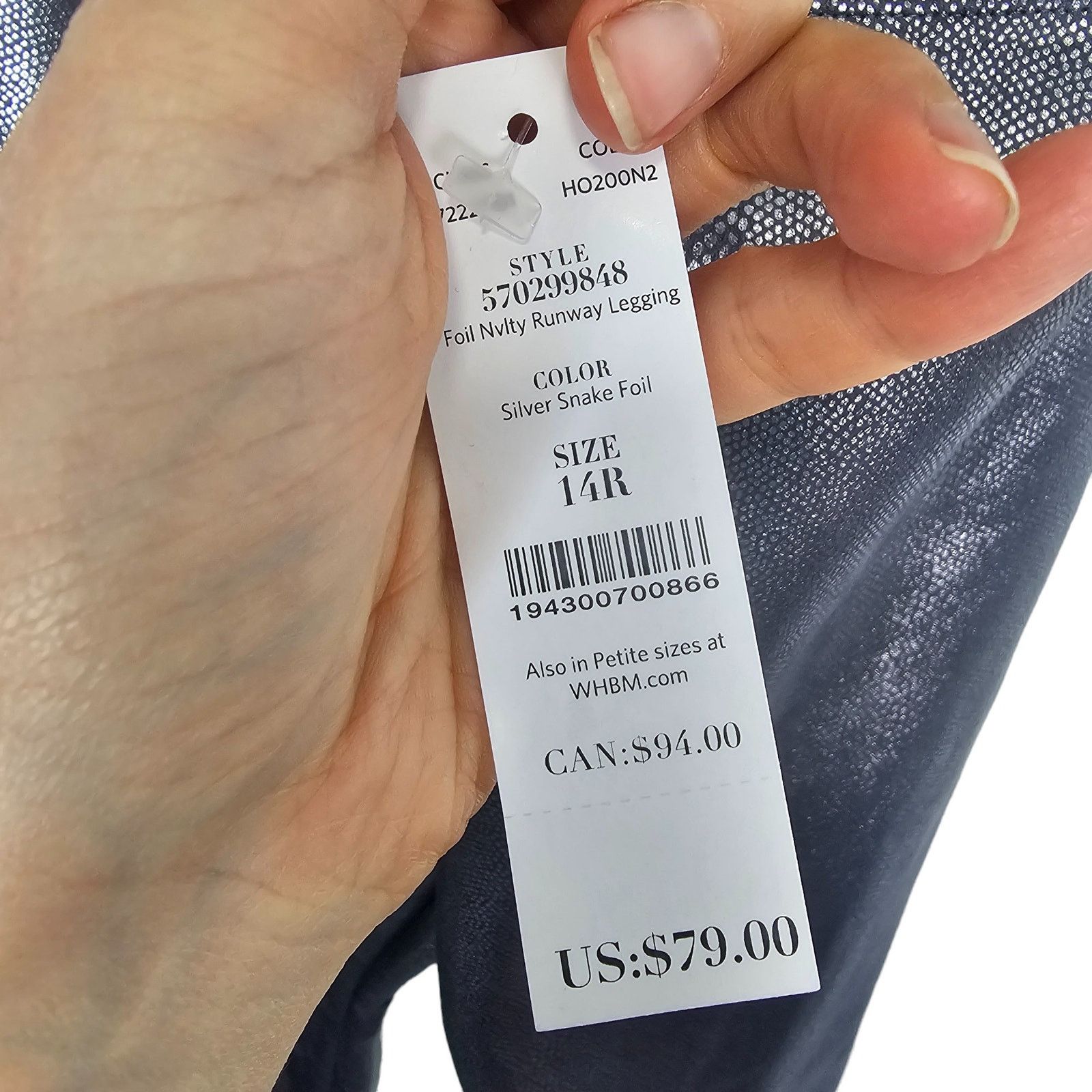 White House Black Market White House Black Market Runway Leggings Snake Foil Silver Size 36" / US 14 / IT 50 - 5 Thumbnail