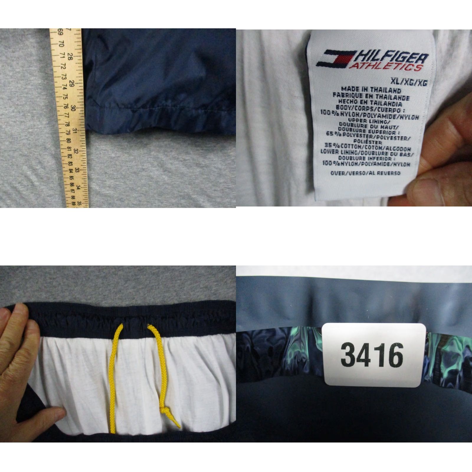 Tommy Hilfiger VINTAGE Tommy Hilfiger Track Pants XL Men Blue Lined Zip Ankle Drawstring Size US 36 / EU 52 - 8 Thumbnail