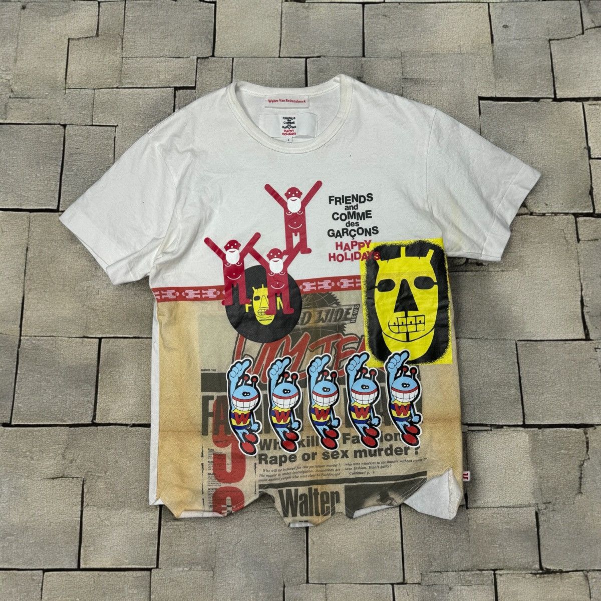 Walter Van Beirendonck x Comme Des Garçons Newspaper Tee - Tops