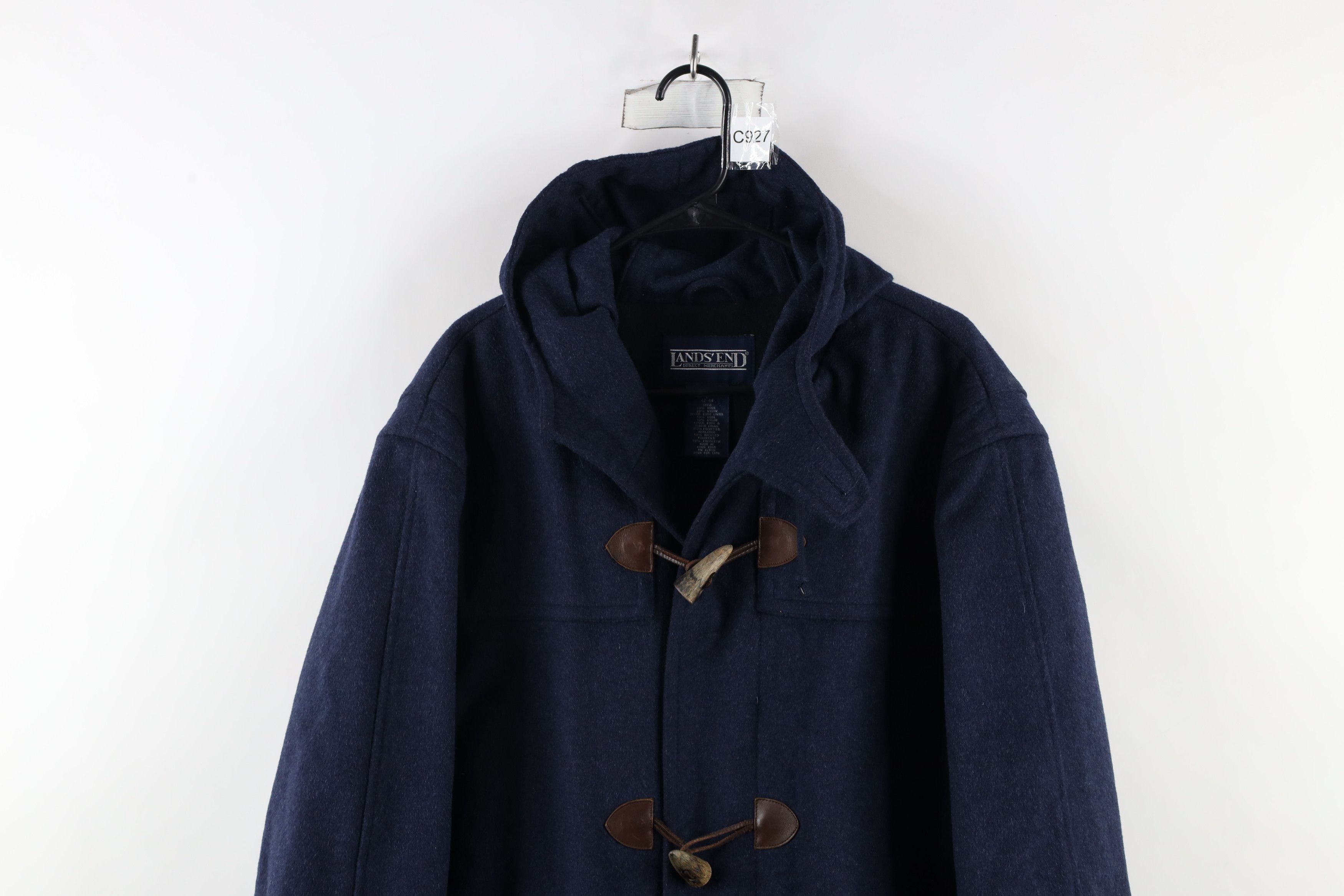 Lands' End × Vintage Vintage 90s Lands End Wool Hooded Horn Toggle Button Jacket Size US L / EU 52-54 / 3 - 2 Thumbnail