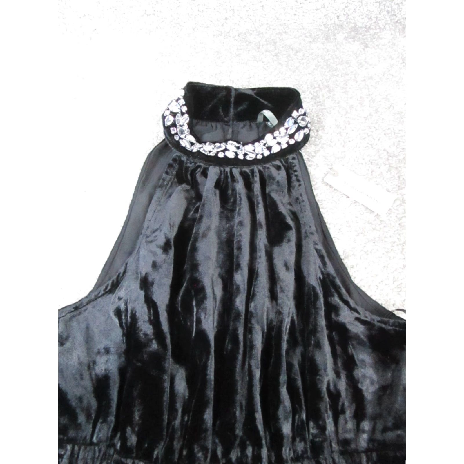Anthropologie VINTAGE Anthropologie Velvet Dress Womens Petite 00 Black Sleeveless Formal Party Wedding A-Line 2020s Womens Size XXS / US 00 / IT 34 - 2 Thumbnail