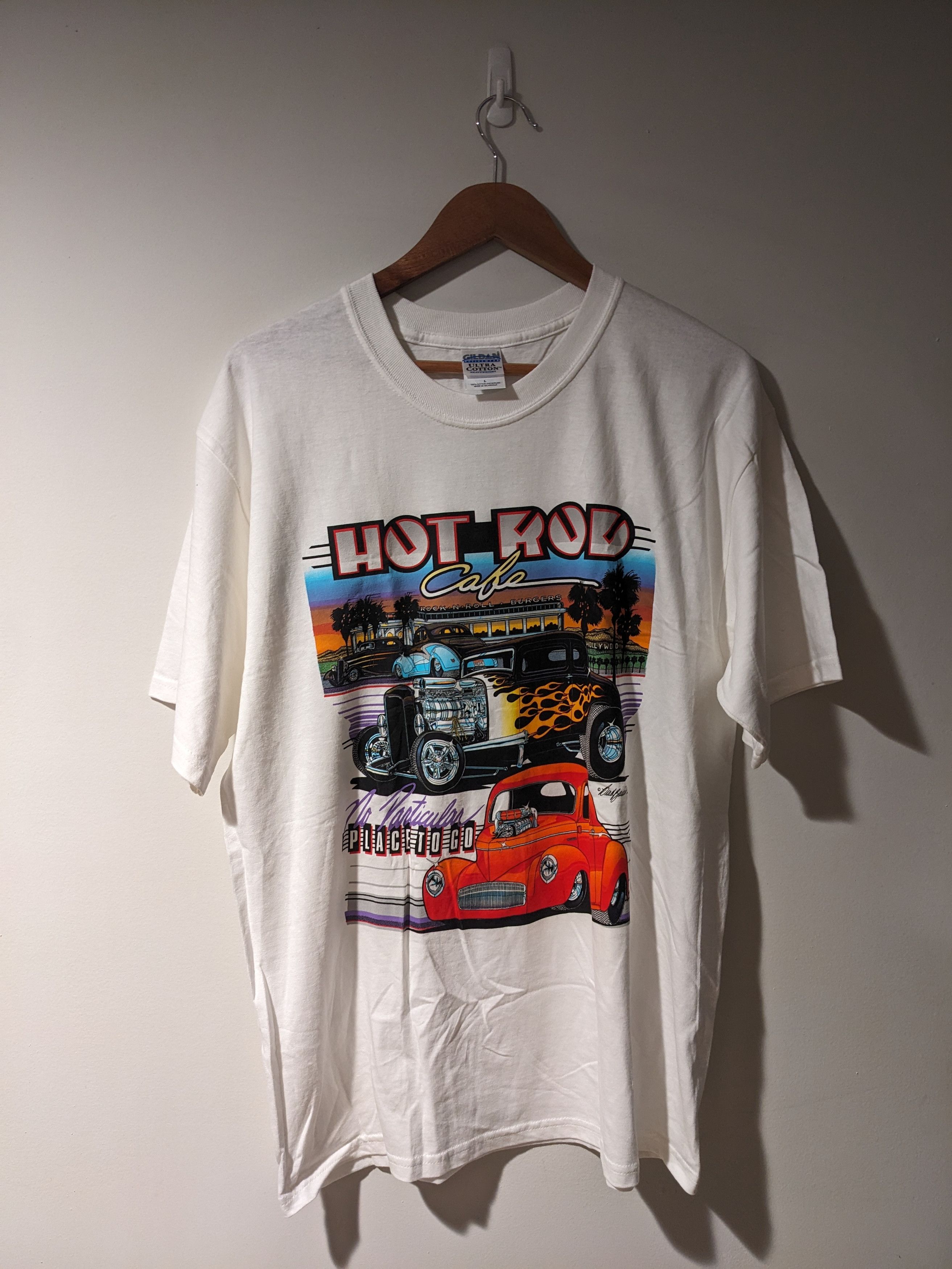 NASCAR × Vintage Vintage Y2K Hot Rod Cafe Ford Chevy Flames Racing T-Shirt Size US L / EU 52-54 / 3 - 1 Thumbnail