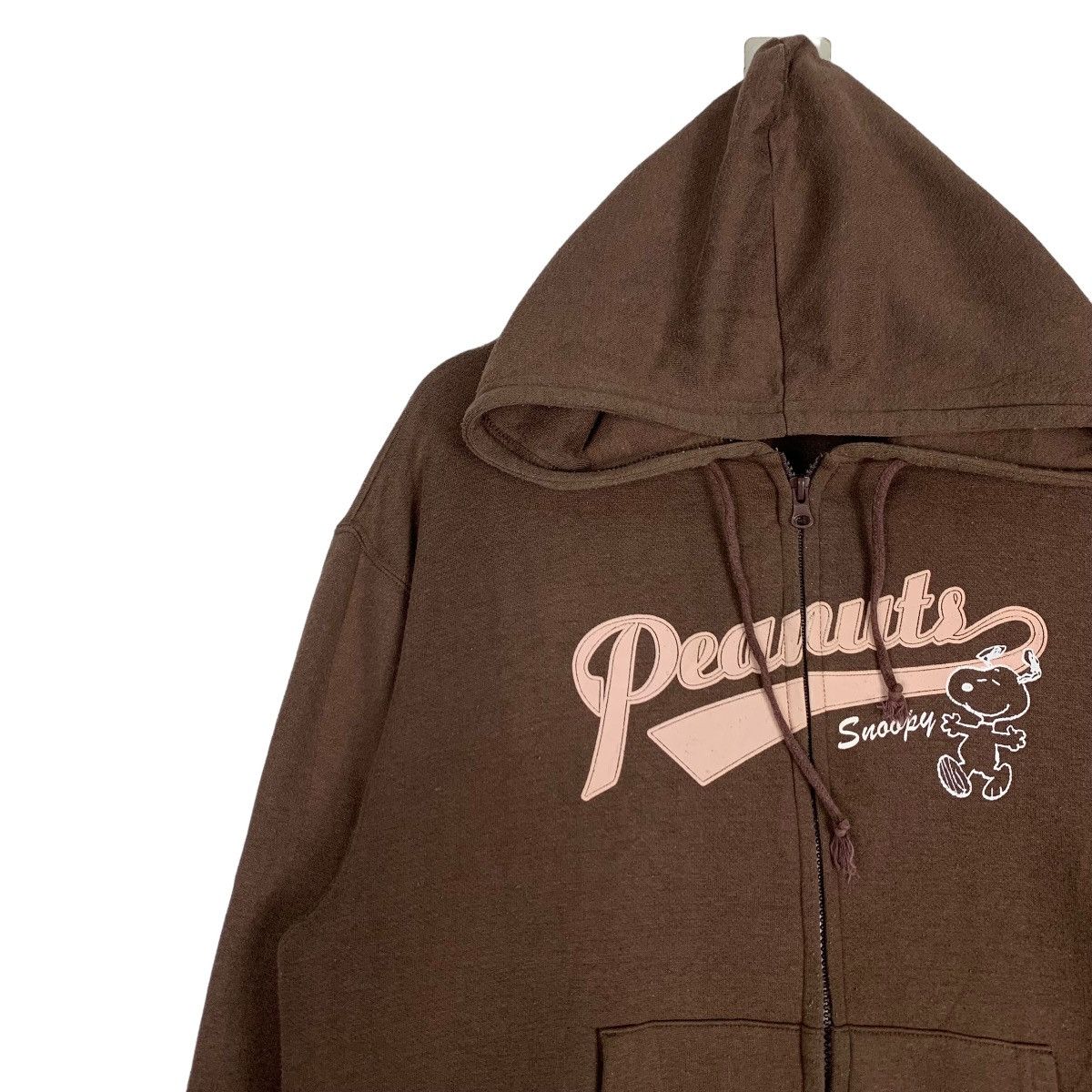Cartoon Network PEANUTS SNOOPY Big Logo Zipper Brown Hoodies #0733-C33 Size US M / EU 48-50 / 2 - 7 Thumbnail