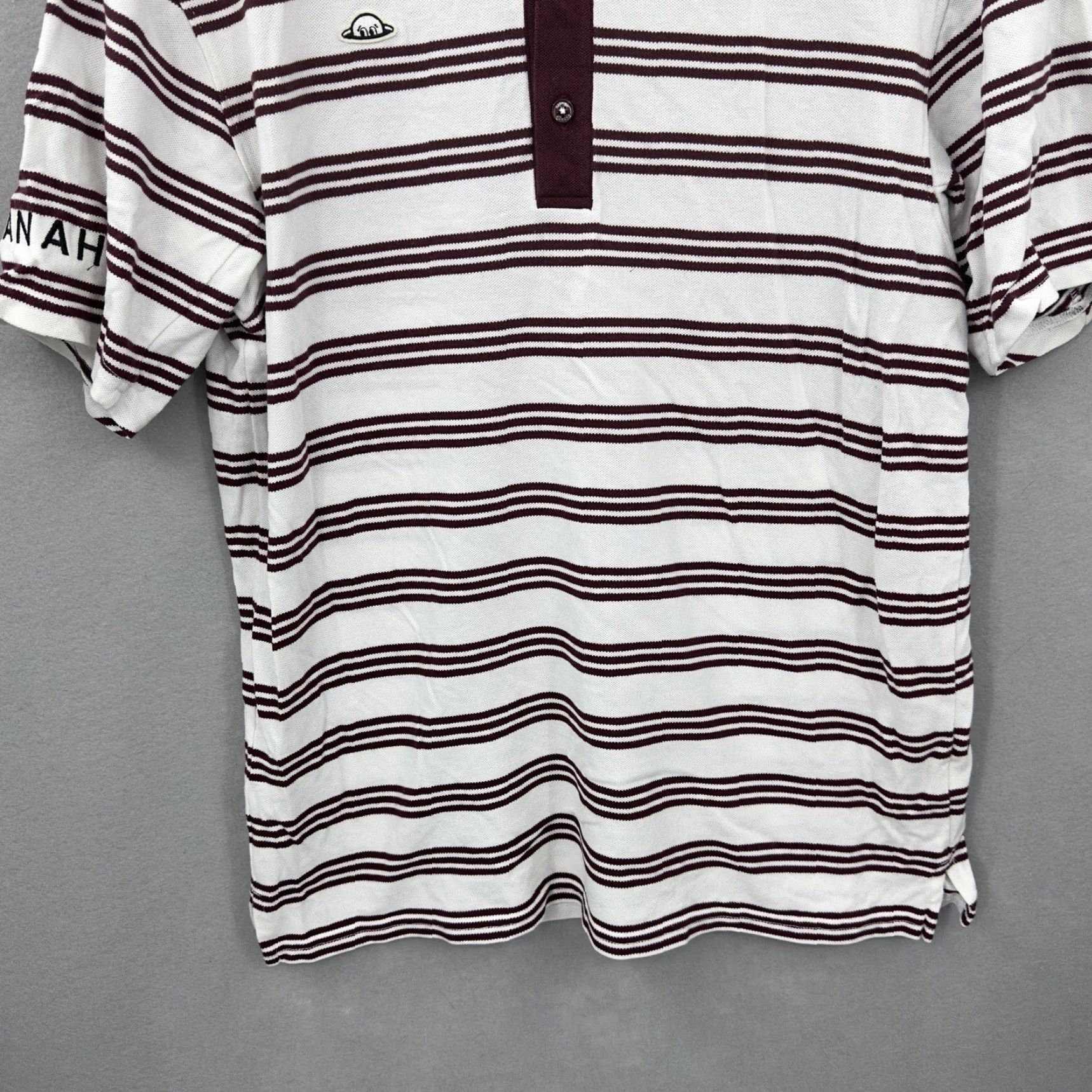 Vintage Radmor Golf Polo Shirt Mens M Striped Pique Stretch Logo White Red Clothing Sports Golf Shirt Polo Size US M / EU 48-50 / 2 - 3 Thumbnail