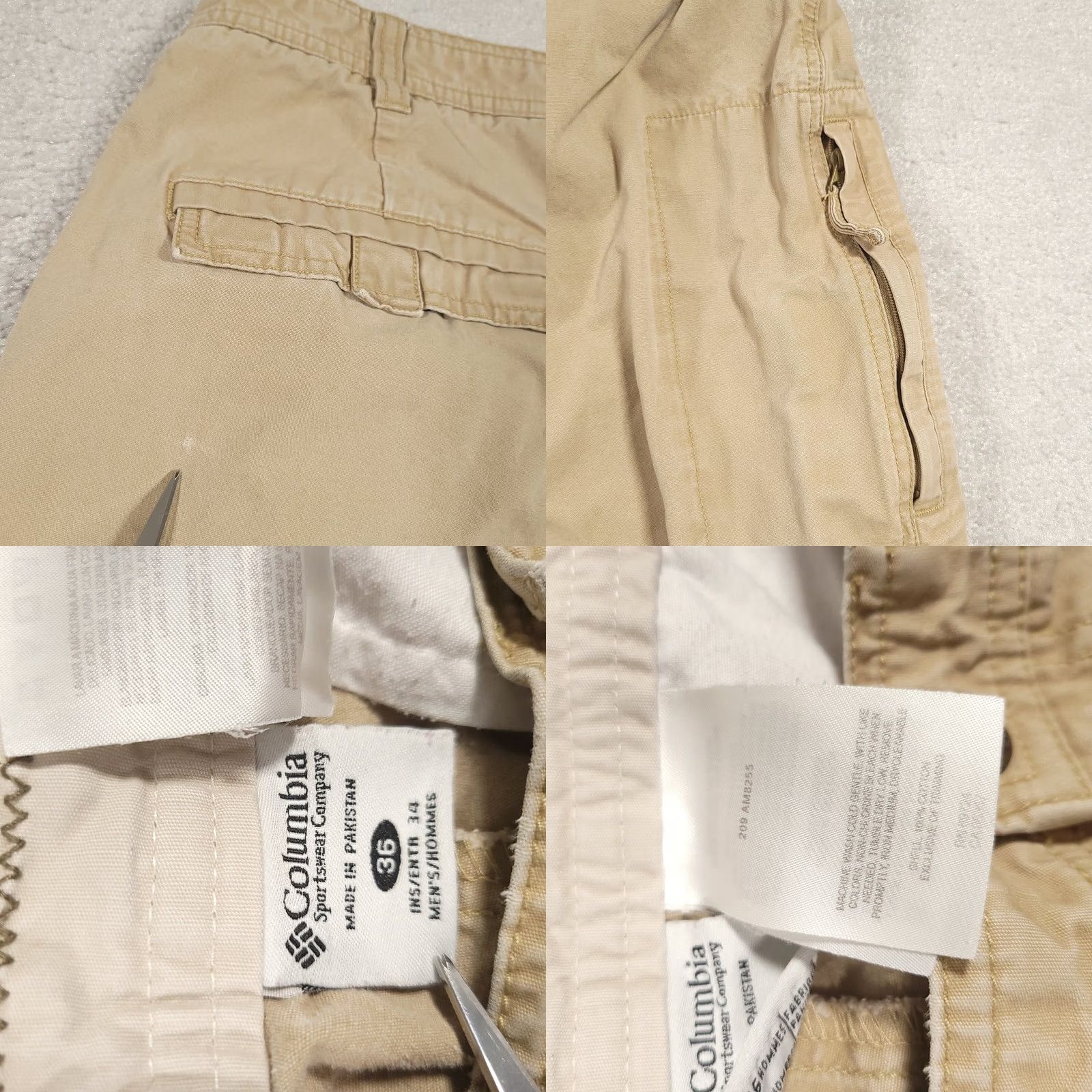 Vintage Columbia Khaki Tan Utility Pants Mens 36 Outdoors Straight Leg Hiking Zip Pocket Mens Regular Straight Belt Loops Beige Casual Workwear 90s Size US 36 / EU 52 - 9 Thumbnail