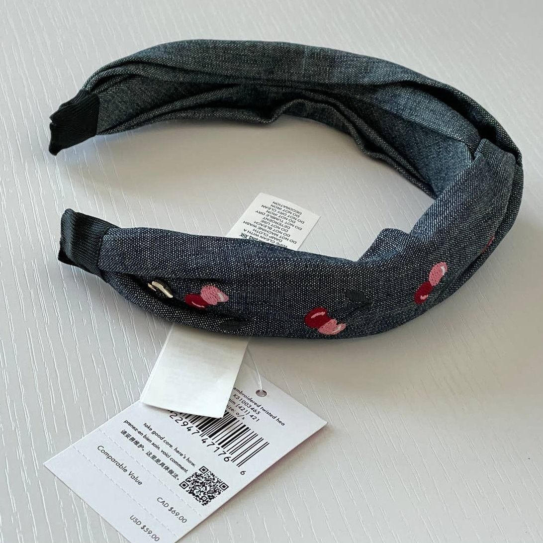 Kate Spade Kate Spade Cherry Denim Twisted Headband One size Size ONE SIZE - 4 Thumbnail