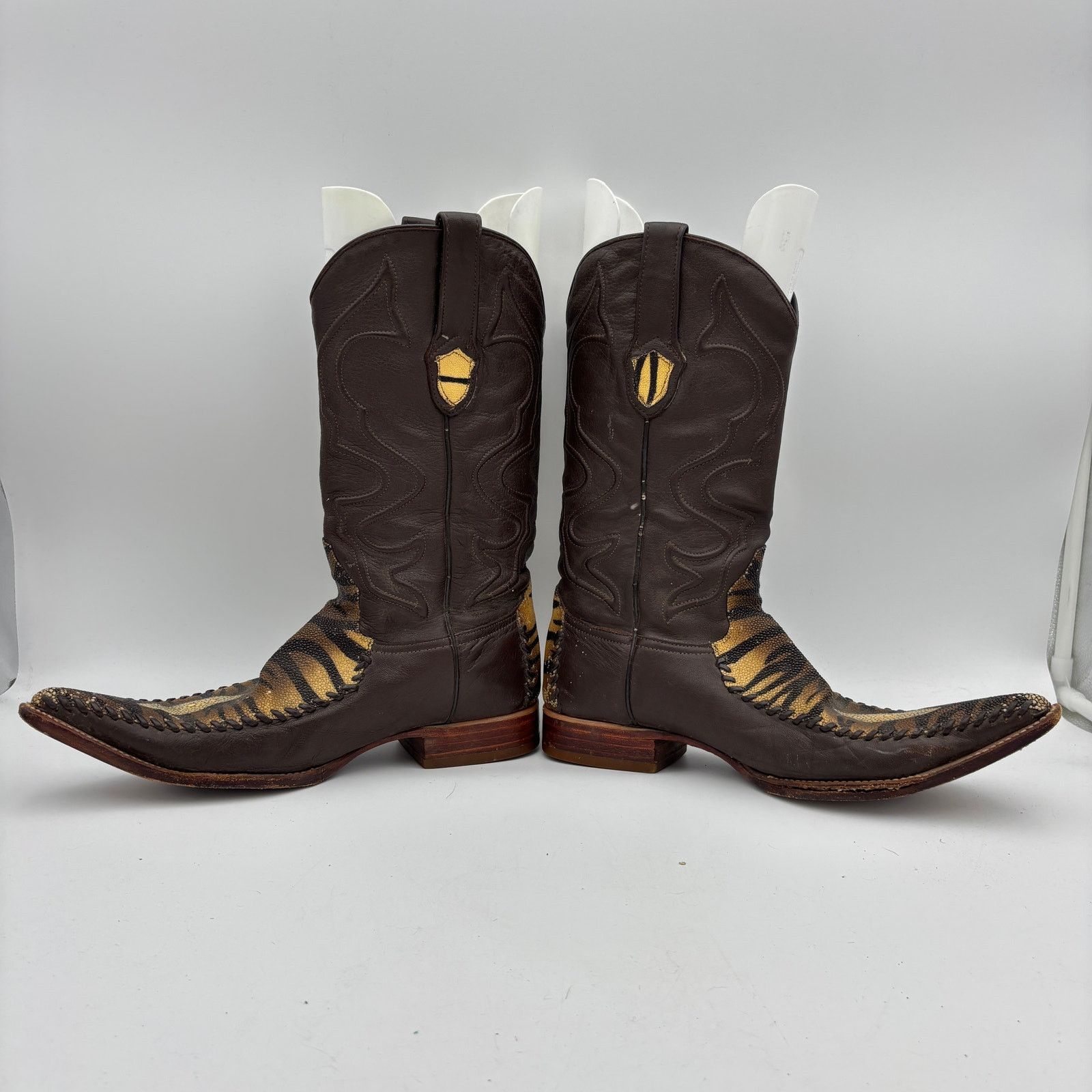 Vintage Wild West Genuine Stingray Single Stone Leather Boots 10.5EE Size US 10.5 / EU 43-44 - 6 Thumbnail