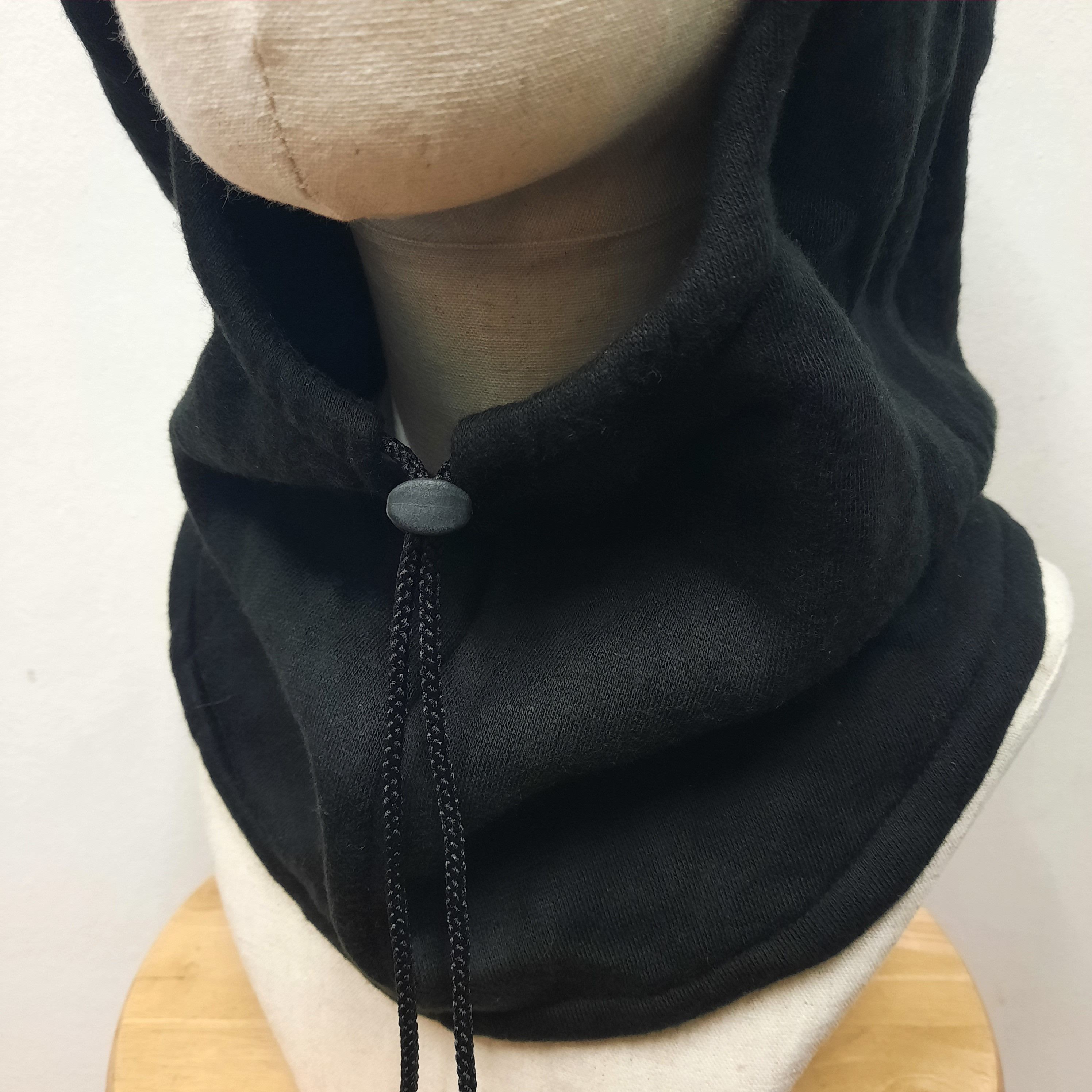Japanese Brand 🌑 Ninja style black hoodie hat Size ONE SIZE - 3 Thumbnail