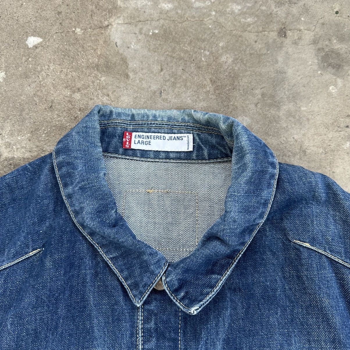 Levi's Levis Engineered Jeans Snap Button Denim Jacket Size US L / EU 52-54 / 3 - 5 Thumbnail