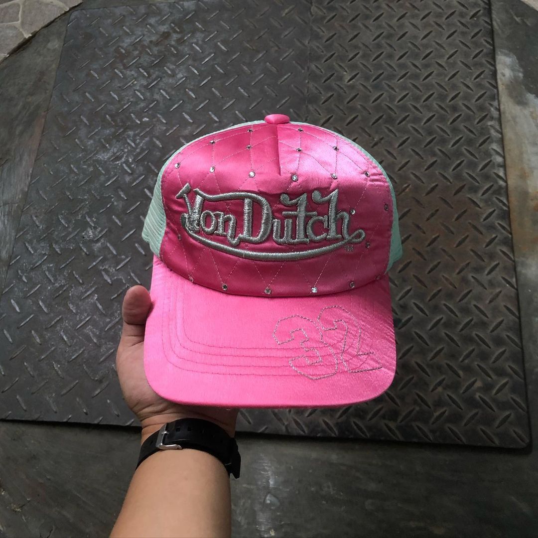 Vintage Vondutch Pink Y2K Trucker Hat Rare Design Size ONE SIZE - 2 Thumbnail