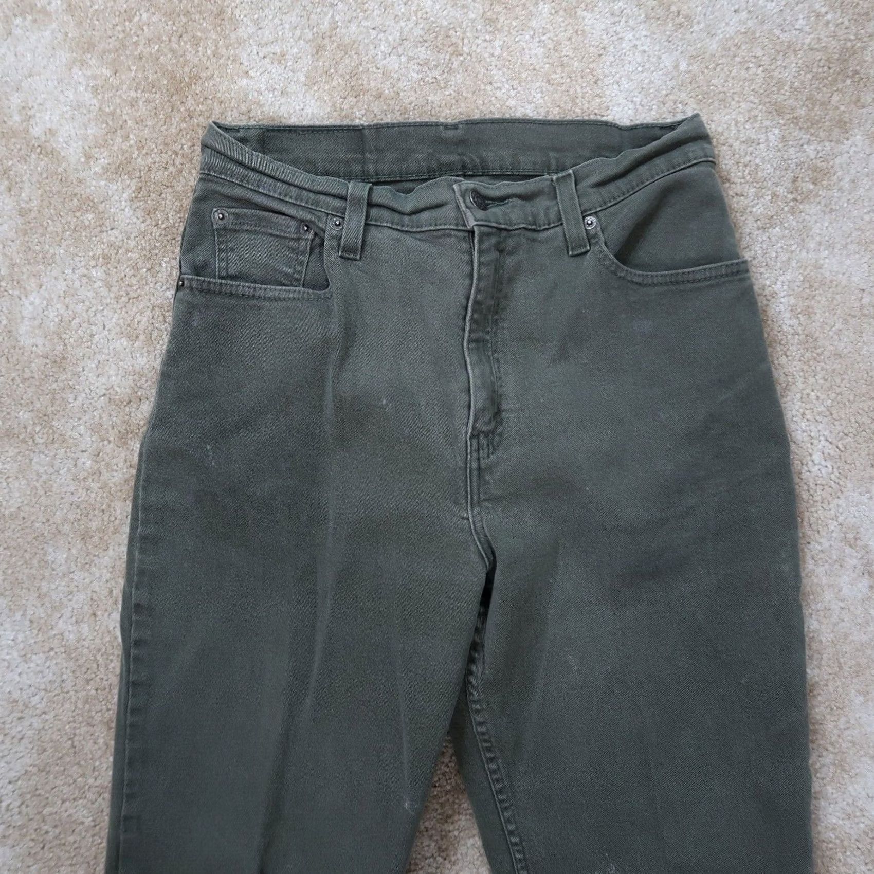 Levi's VINTAGE Levi's 550 Relaxed Tapered Jeans Women's 28 Green Denim High rise 90s American Classic Jeans Womens Size 28" / US 6 / IT 42 - 4 Thumbnail