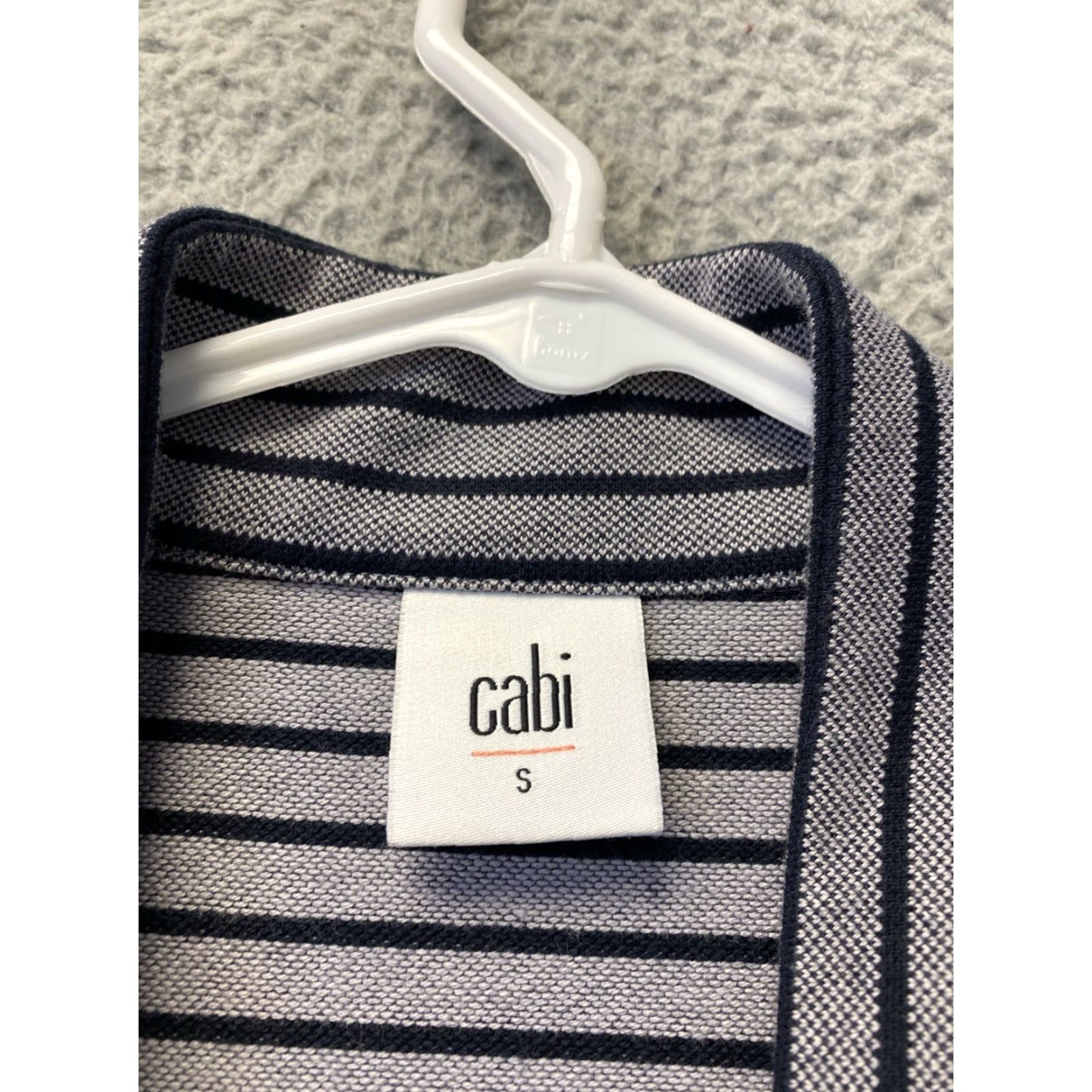 Vintage CAbi Striped Knit Blazer Jacket Womens Size S Gray Career Work Style/118-19 Size S / US 4 / IT 40 - 3 Thumbnail