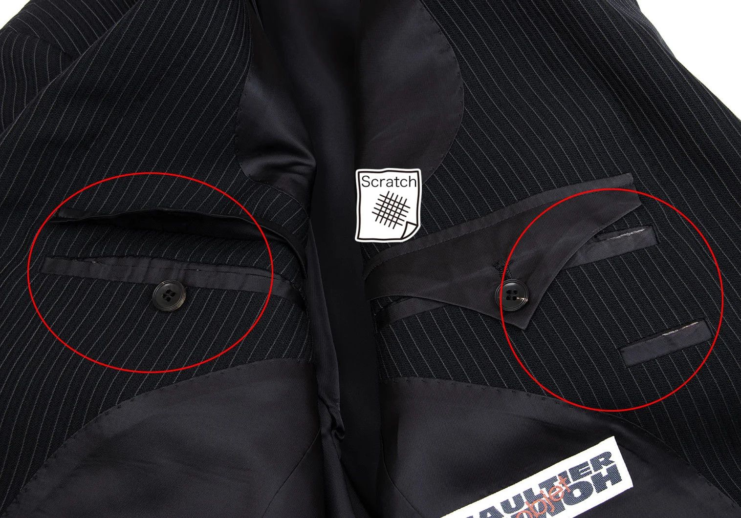 Jean Paul Gaultier Wool Stripe Double Breasted Jacket in Dark Navy 44M Size US S / EU 44-46 / 1 - 13 Thumbnail