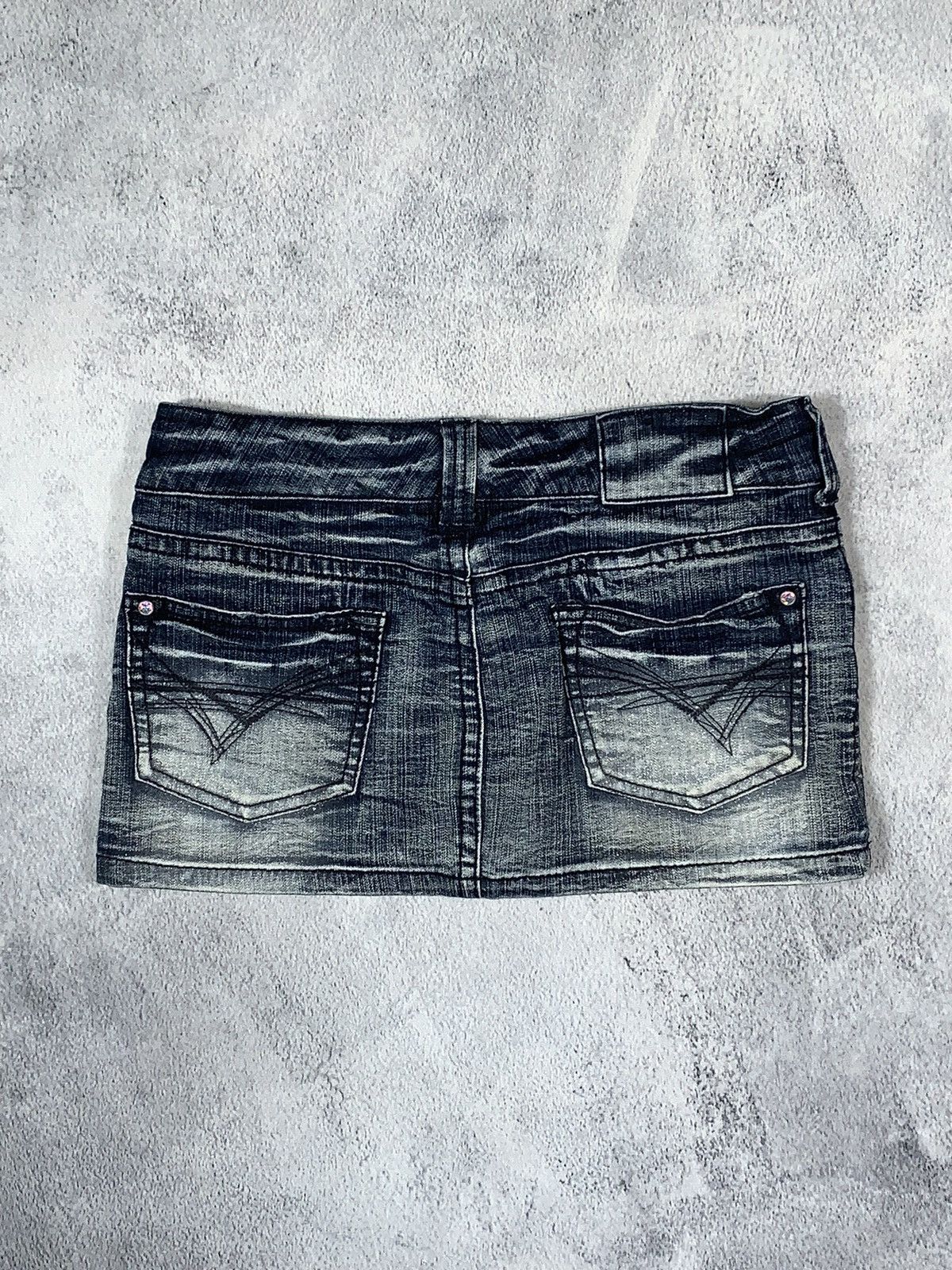 Vintage Vintage Y2K glitters faded denim mini skirt Japanese style Size 30" / US 8 / IT 44 - 6 Thumbnail
