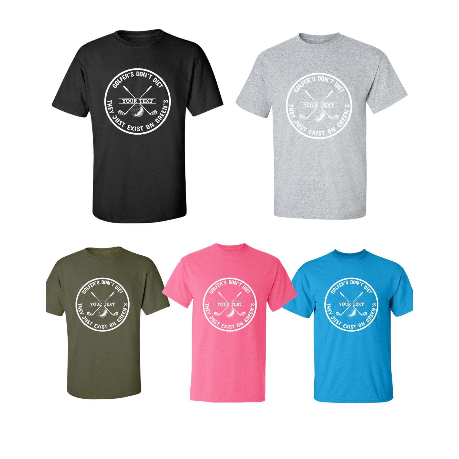 Gildan Golfers Don't Diet Personalized Name Golf Clubs Ball T-Shirt Size US XL / EU 56 / 4 - 2 Thumbnail
