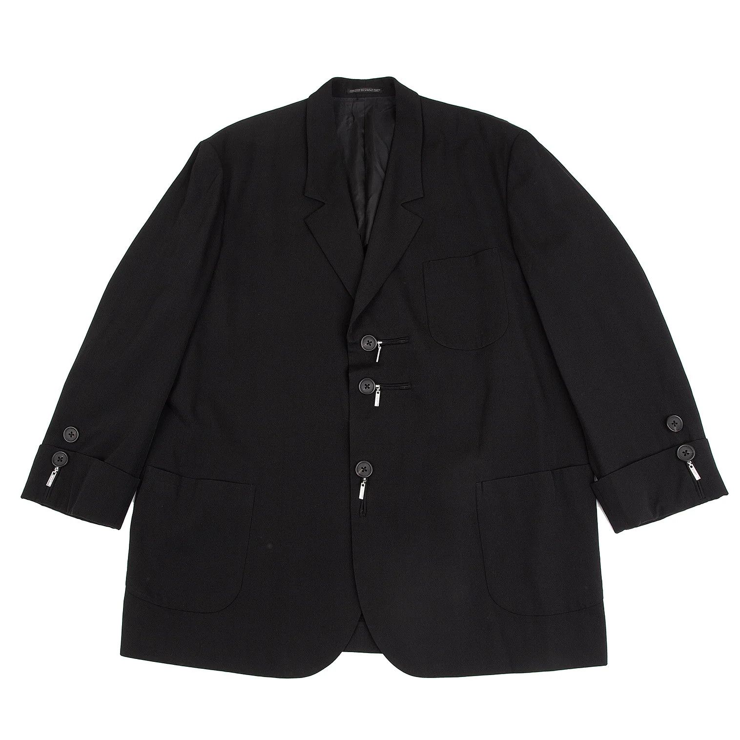 Yohji Yamamoto Yohji Yamamoto Wool Gabardine Jacket Black 2 Size US M / EU 48-50 / 2 - 1 Thumbnail